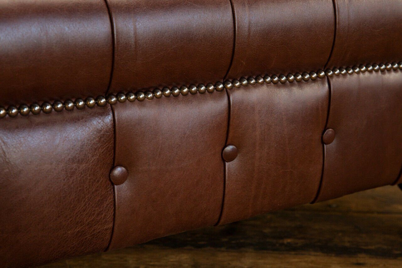 JVmoebel Chesterfield-Sessel Design Chesterfield Stoff in Sessel Leder Sofort Made Braun Sofas Europe (Sessel), 100% Couch