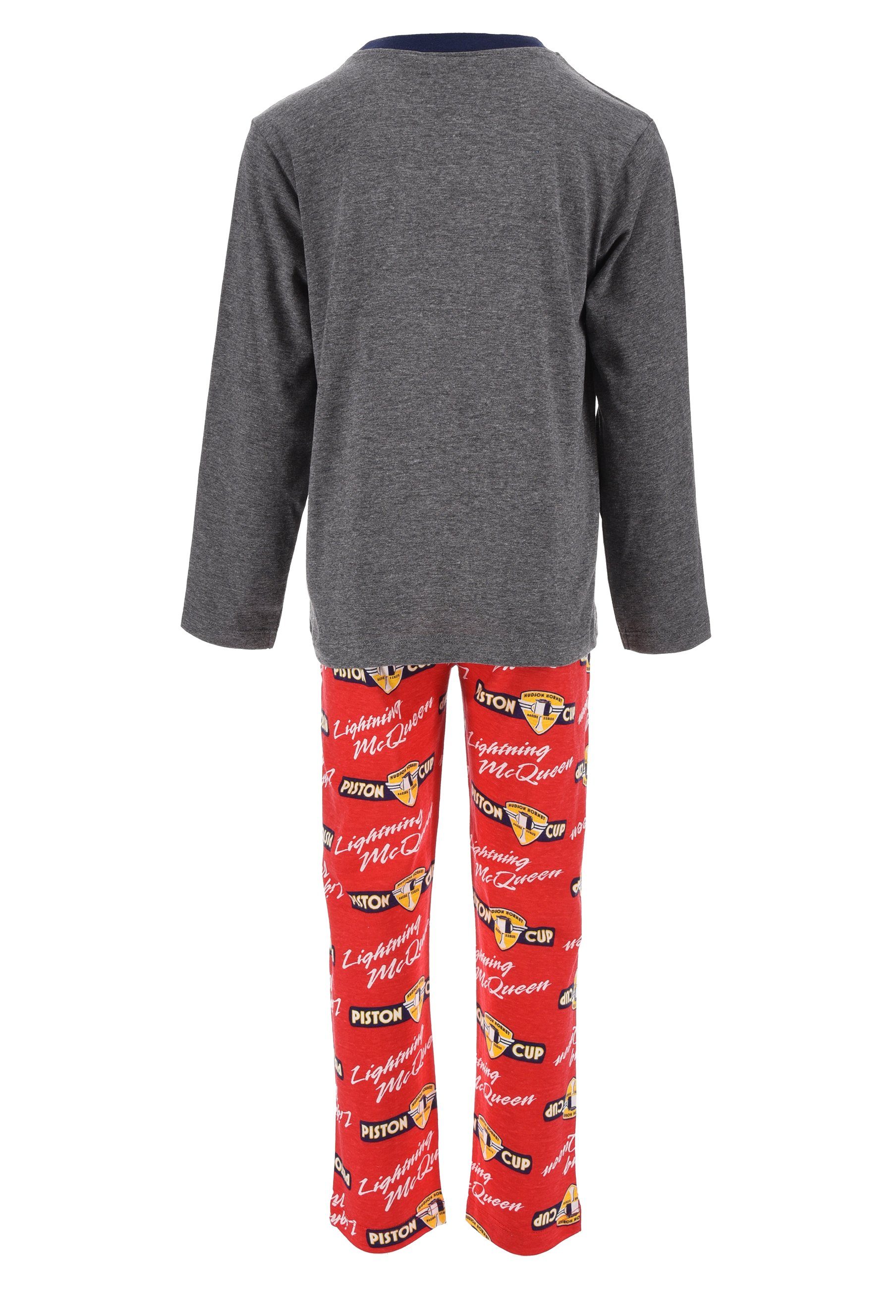 Disney Cars Schlafanzug Kinder Pyjama Schlaf-Hose + tlg) (2 Grau Langarm-Shirt Schlafanzug Jungen