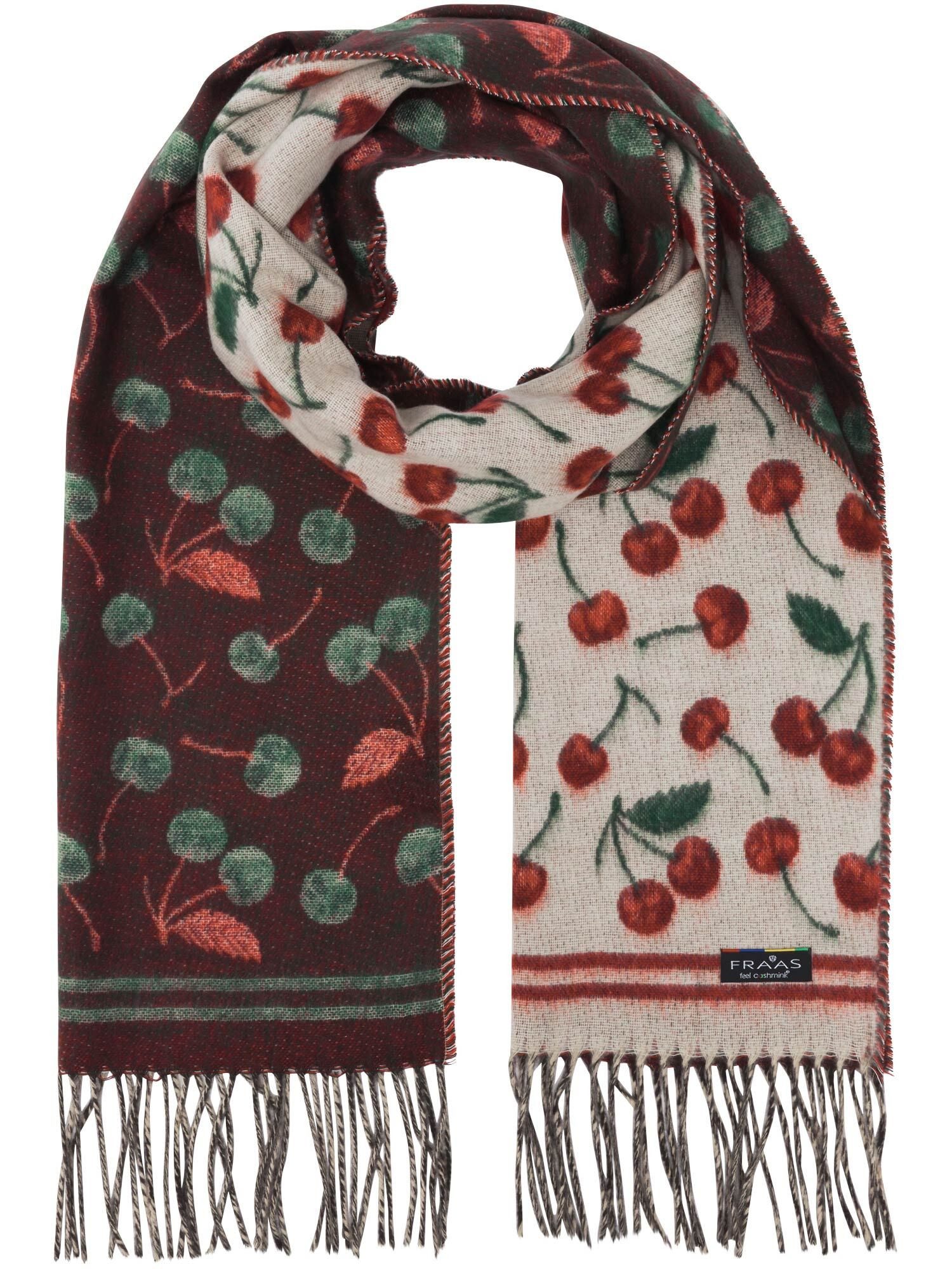 Fraas Modeschal Doubleface Cashmink-Schal mit Kirschen-Design