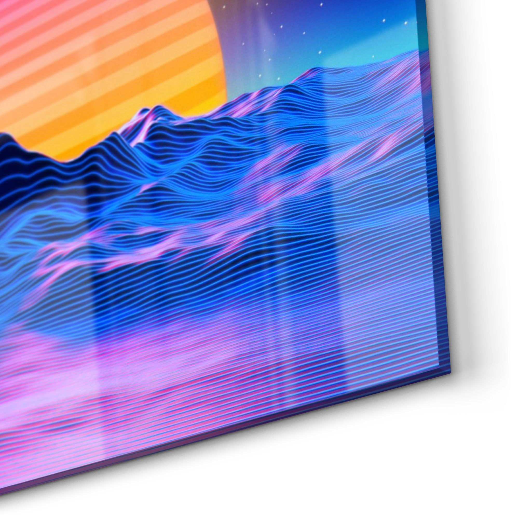 Kunst', Spritzschutz Küchenrückwand digitale DEQORI Badrückwand 'Vaporwave Glas Herdblende