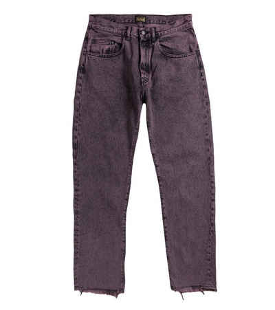 Aries Regular-fit-Jeans Aries Vintage-Jeans verwaschene Jeans-Hose mit ausgefranstem Bund Freizeit-Hose Violett