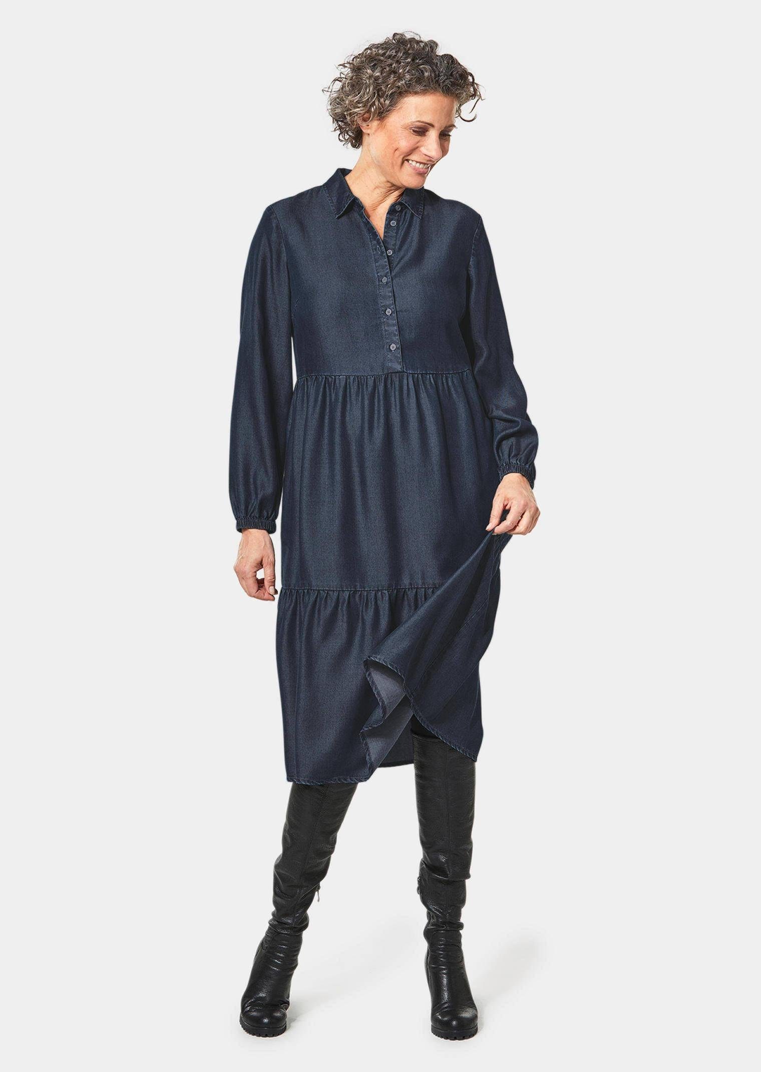 GOLDNER Blusenkleid Kurzgröße: Tencel-Kleid günstig online kaufen