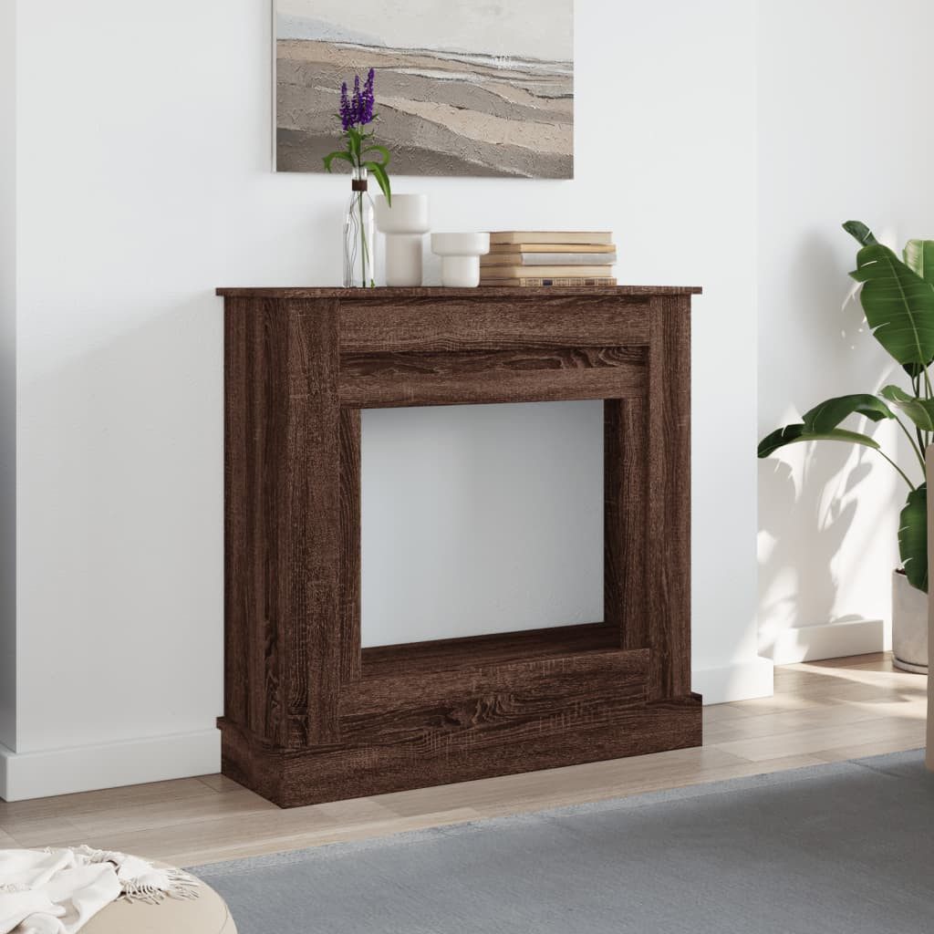 vidaXL Kaminumbauschrank Kaminumrandung Braun Eichen-Optik 90x30x90 cm Holzwerkstoff