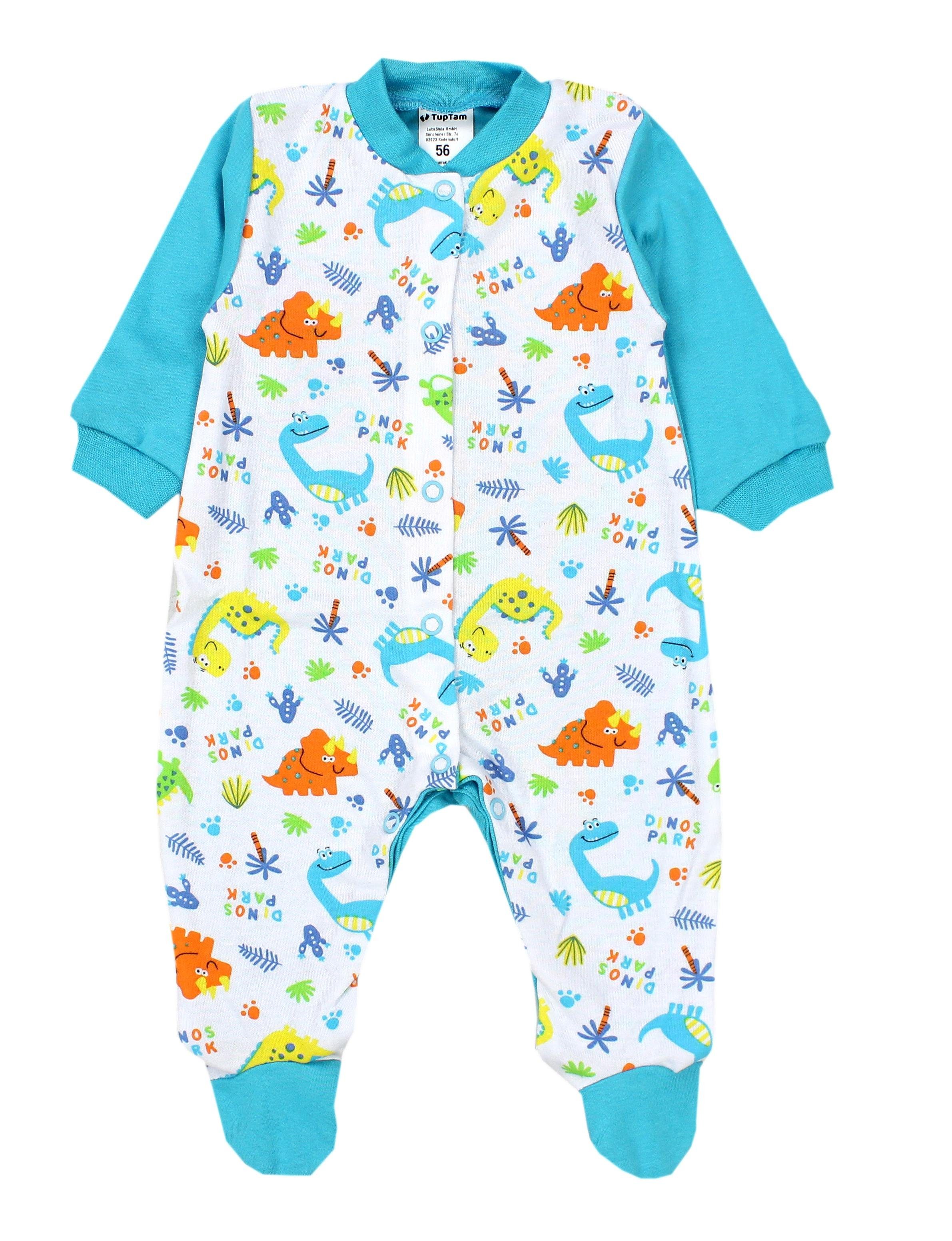 Schlafstrampler Fuß Schlafanzug Langarm TupTam Schlafoverall Pack 4 Jungen 3er Baby mit Farbenmix