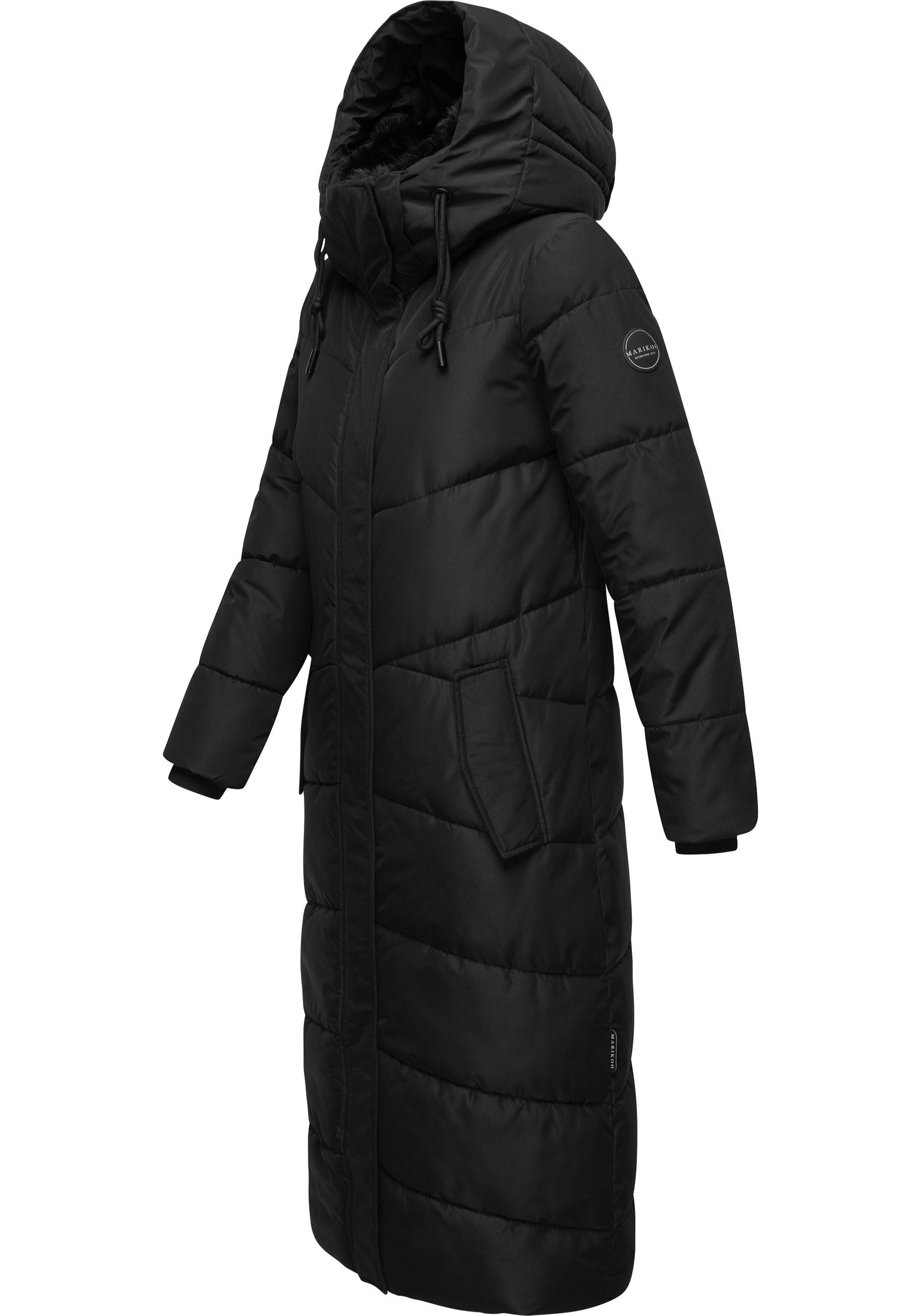 Marikoo Steppmantel Hingucker XIV-1 Damen Wintermantel mit abnehmbaren Kunstfellkragen