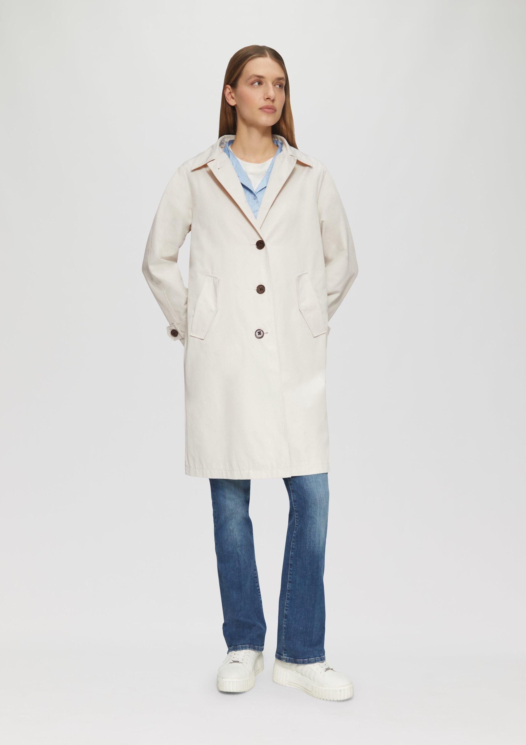 s.Oliver Trenchcoat Outdoor-Mantel Carcoat mit Rückenschlitz und Riegeldetail am Ärmel