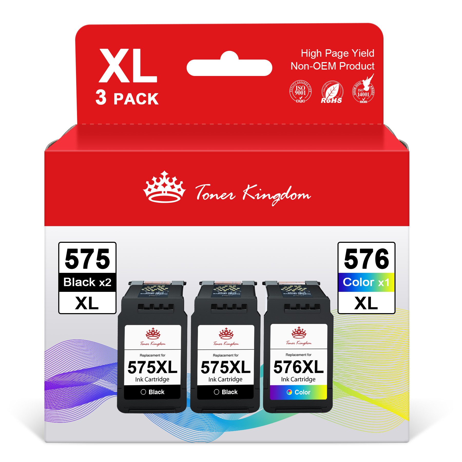 Toner Kingdom Druckerpatronen für Canon 575 576 XXL PG-575 PIXMA TR4750i TR4751i Tintenpatrone (Für Canon PG-575XL CL-576XL PIXMA TR4750i TR4751i TR4755i TR4756i, 500-tlg)