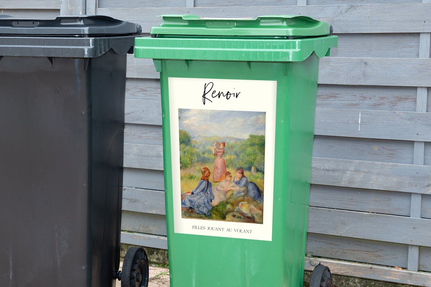 Alte (1 Malerei Container, Wandsticker Sticker, MuchoWow Mülltonne, Renoir - Meister Mülleimer-aufkleber, - Abfalbehälter St),