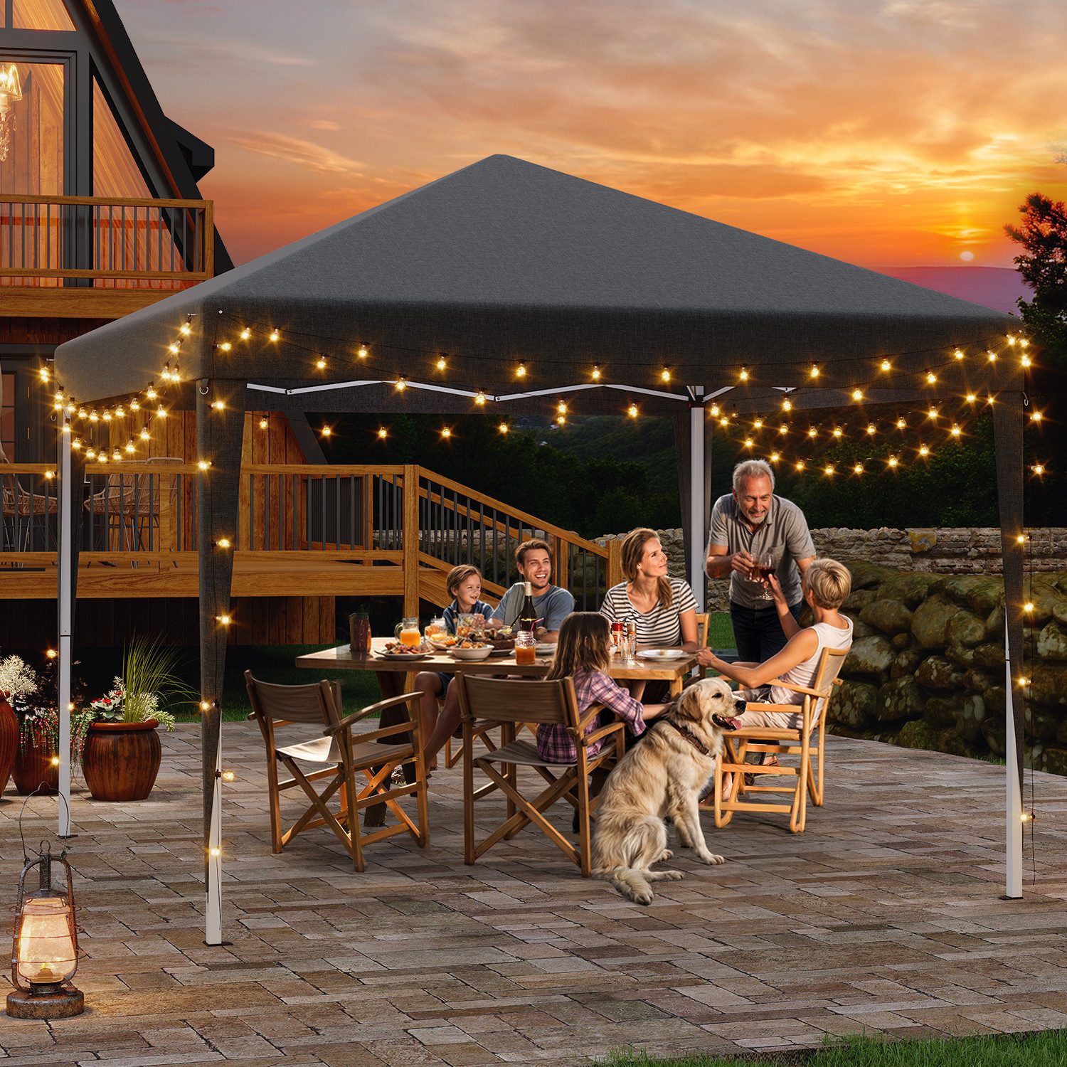 HOMALL Faltpavillon Faltbares Gartenzelt Gazebo 2*2/3*3 UV-Schutz 50+ Party günstig online kaufen
