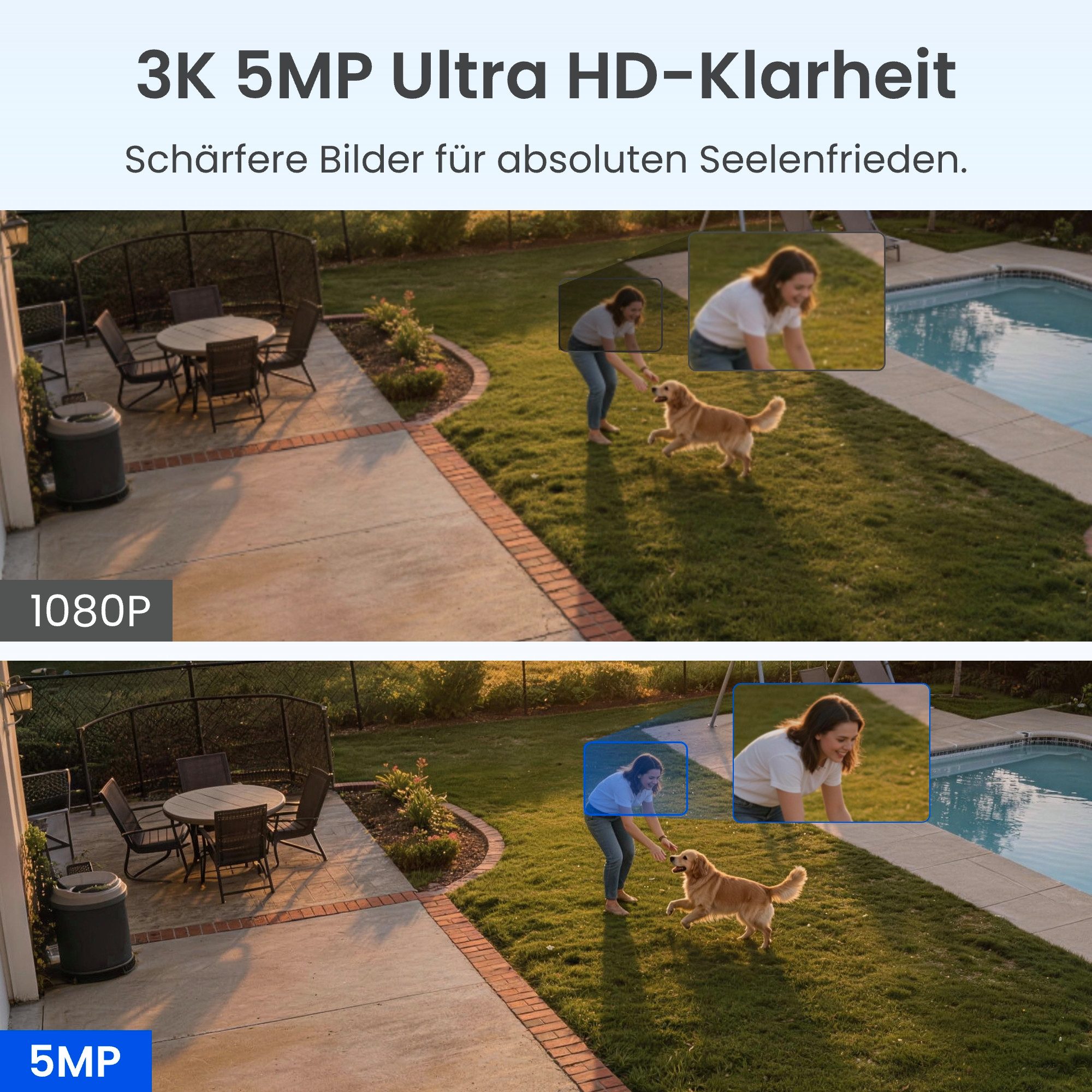 Reolink Überwachungskamera 5MP Argus 3 Pro mit Solar Panel Lite, Solar Akku Kabellose WLAN Kamera (AuBenbereich, 3K 5MP, 2-Wege-Audio, Spotlight Farbige Nachtsi – Bild 2 von 5