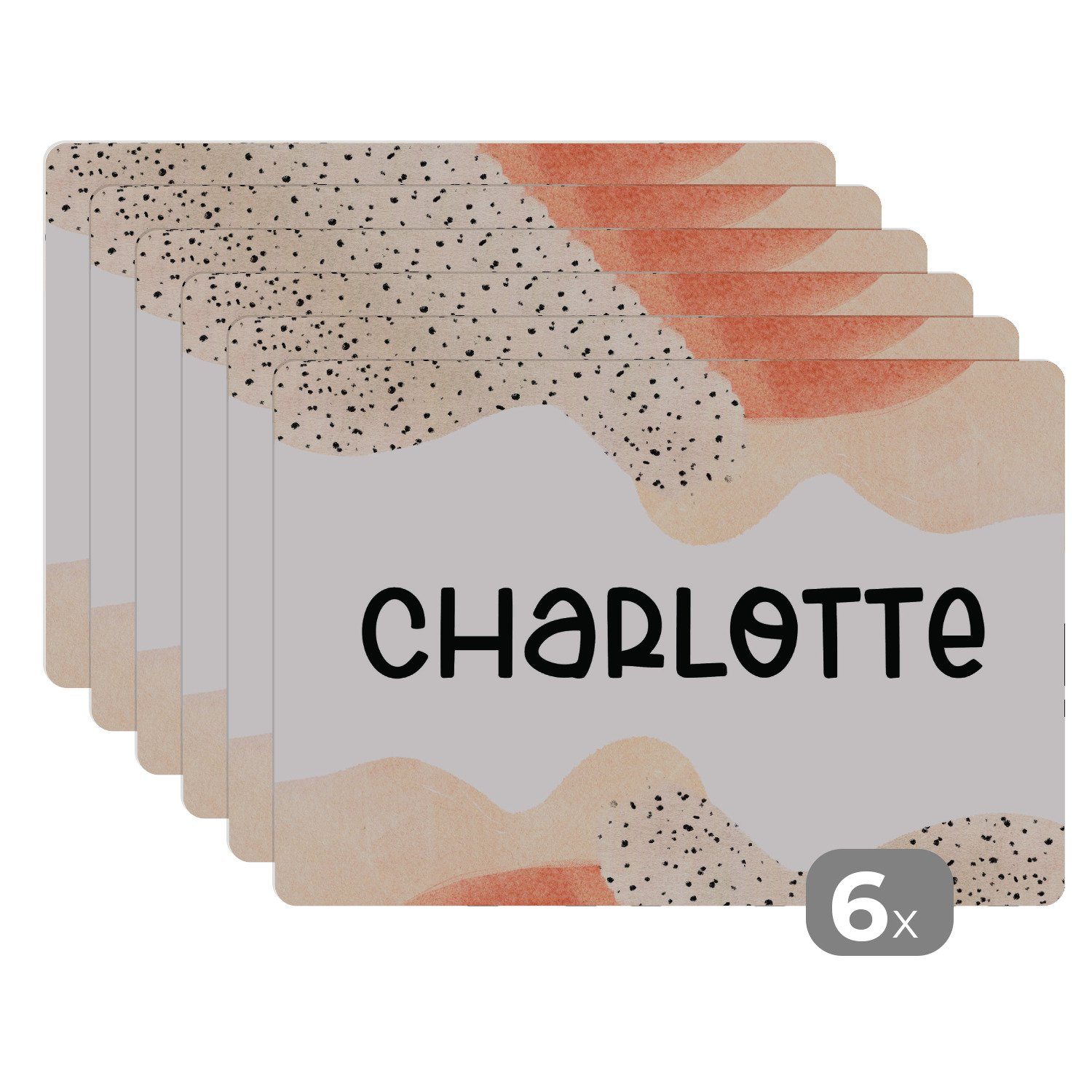 Platzset, Charlotte - Pastell - Mädchen, MuchoWow, (6-St), Platzset, Platzdecken, Platzmatte, Tischmatten, Schmutzabweisend
