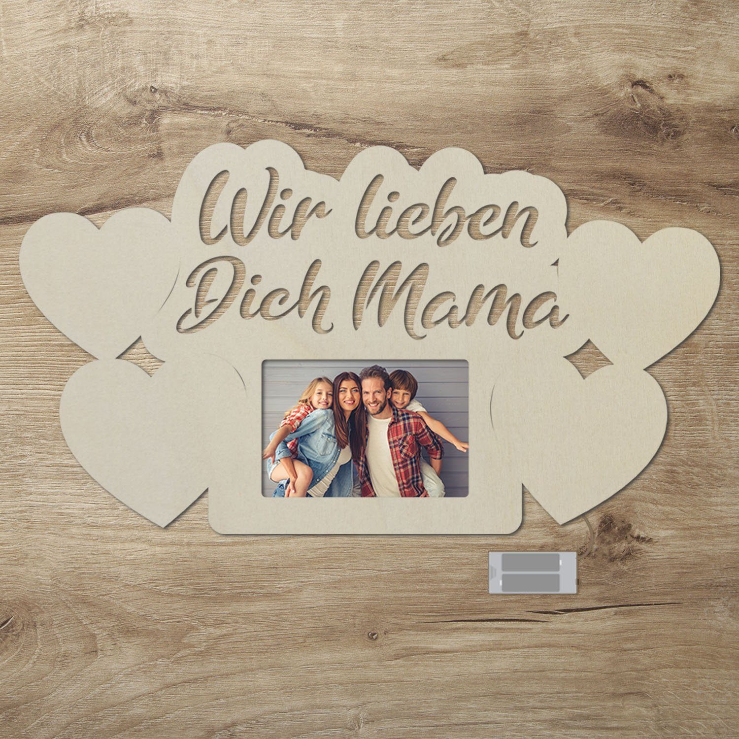 Namofactur LED-Bilderrahmen Geschenk Mama Fotorahmen aus Holz I Muttertag I günstig online kaufen