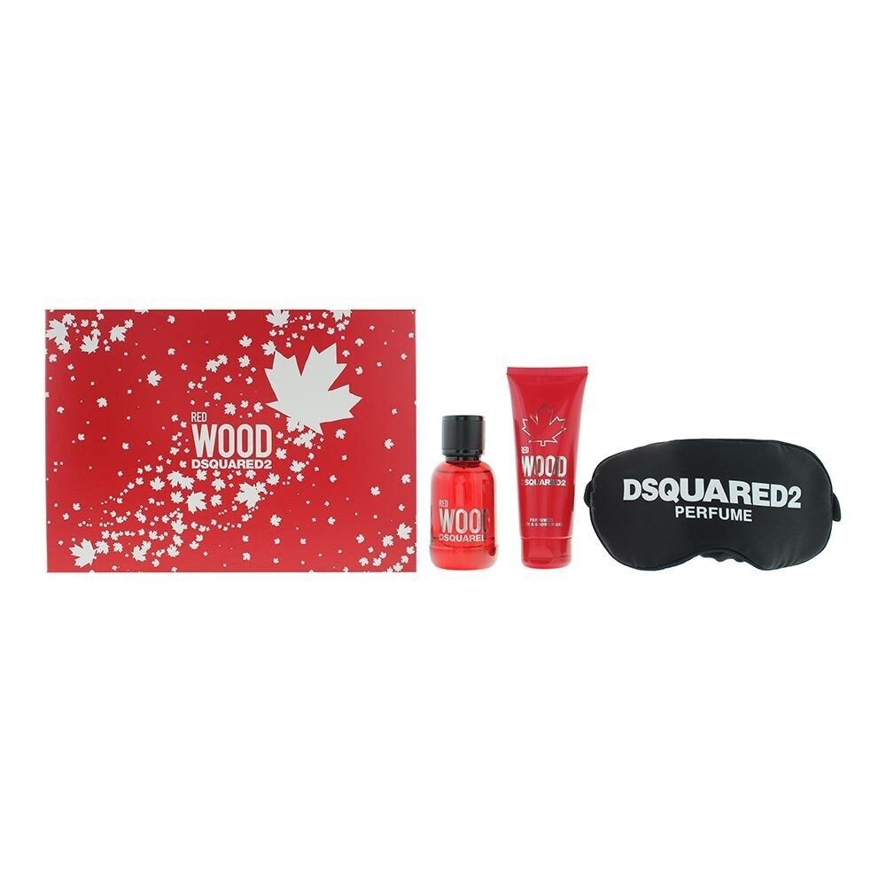 Dsquared2 Duft-Set Red Wood - EDT 50ml + shower gel 100ml + sleeping mask