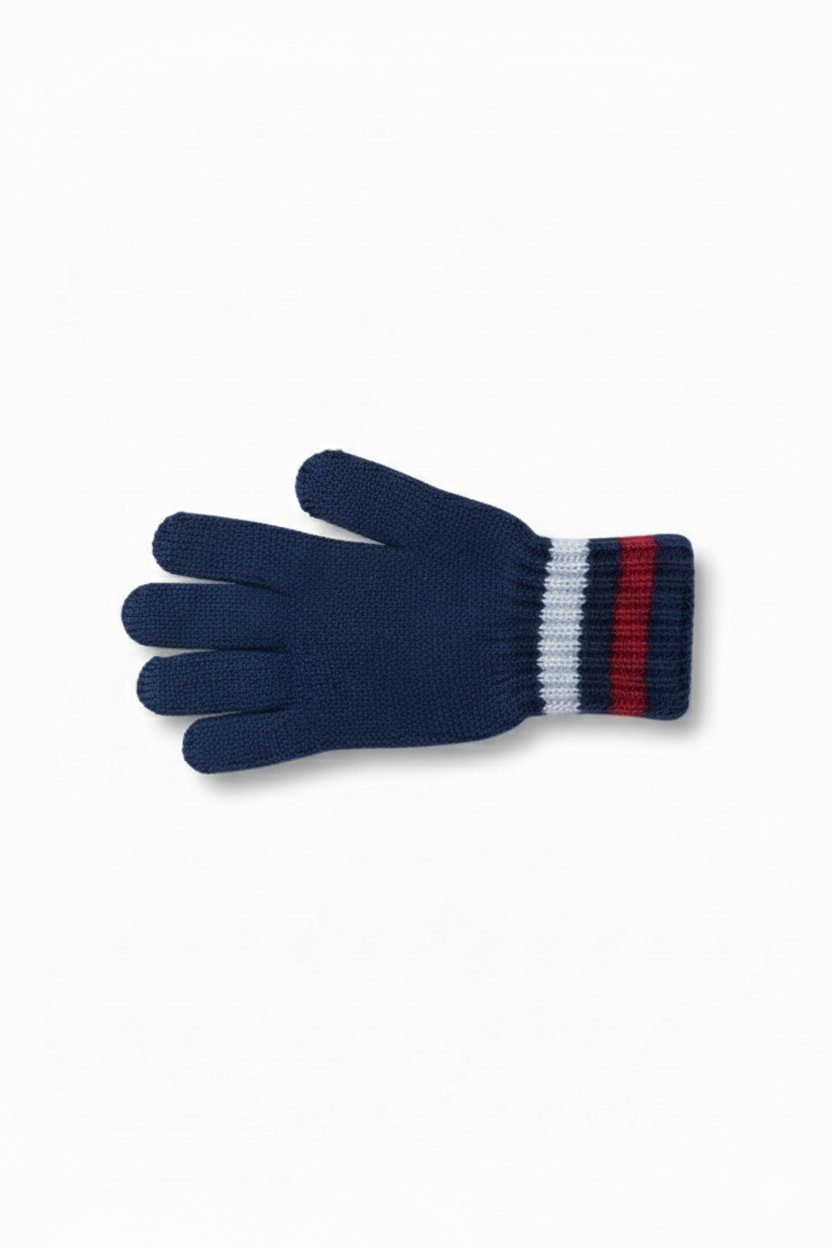 herémood Strickhandschuhe Kinder Strickhandschuhe Winter Acryl Warm Dunkelblau Jungen Mädchen (Kinderhandschuhe gestrickt – Mädchen Jungen Winter, 2-St., Weiche warme Acryl Handschuhe – Schule Freizeit Outdoor) Elastisch, pflegeleicht & bequem – unisex Kinder Strickhandschuhe