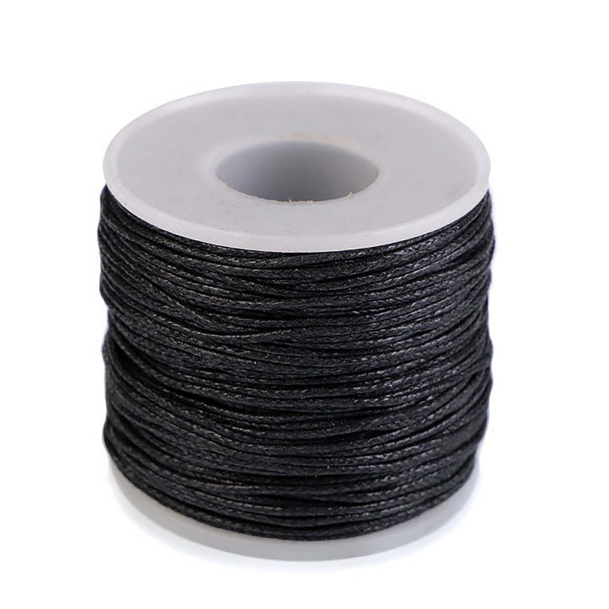 maDDma Seil 50m Baumwollschnur 1mm auf Spule, schwarz