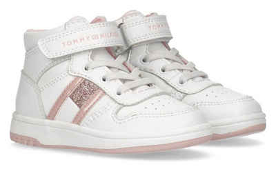 Tommy Hilfiger »HIGH T TOP LACE-UP/VELCRO SNEAKER WHITE/PINK« Sneaker mit Glitter