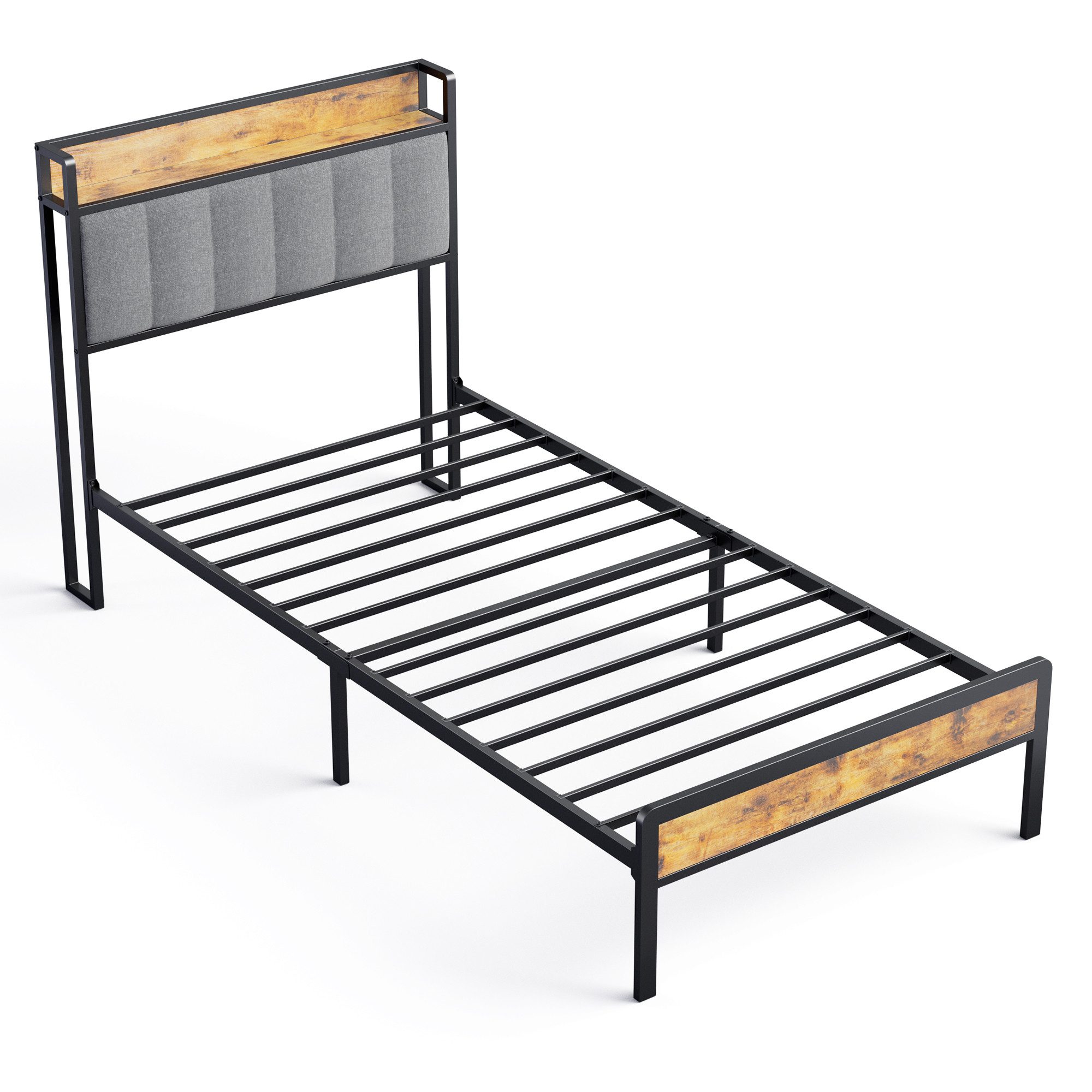 Bealife Einzelbett Bettrahmen Holz Metallbett,Bettgestell aus günstig online kaufen
