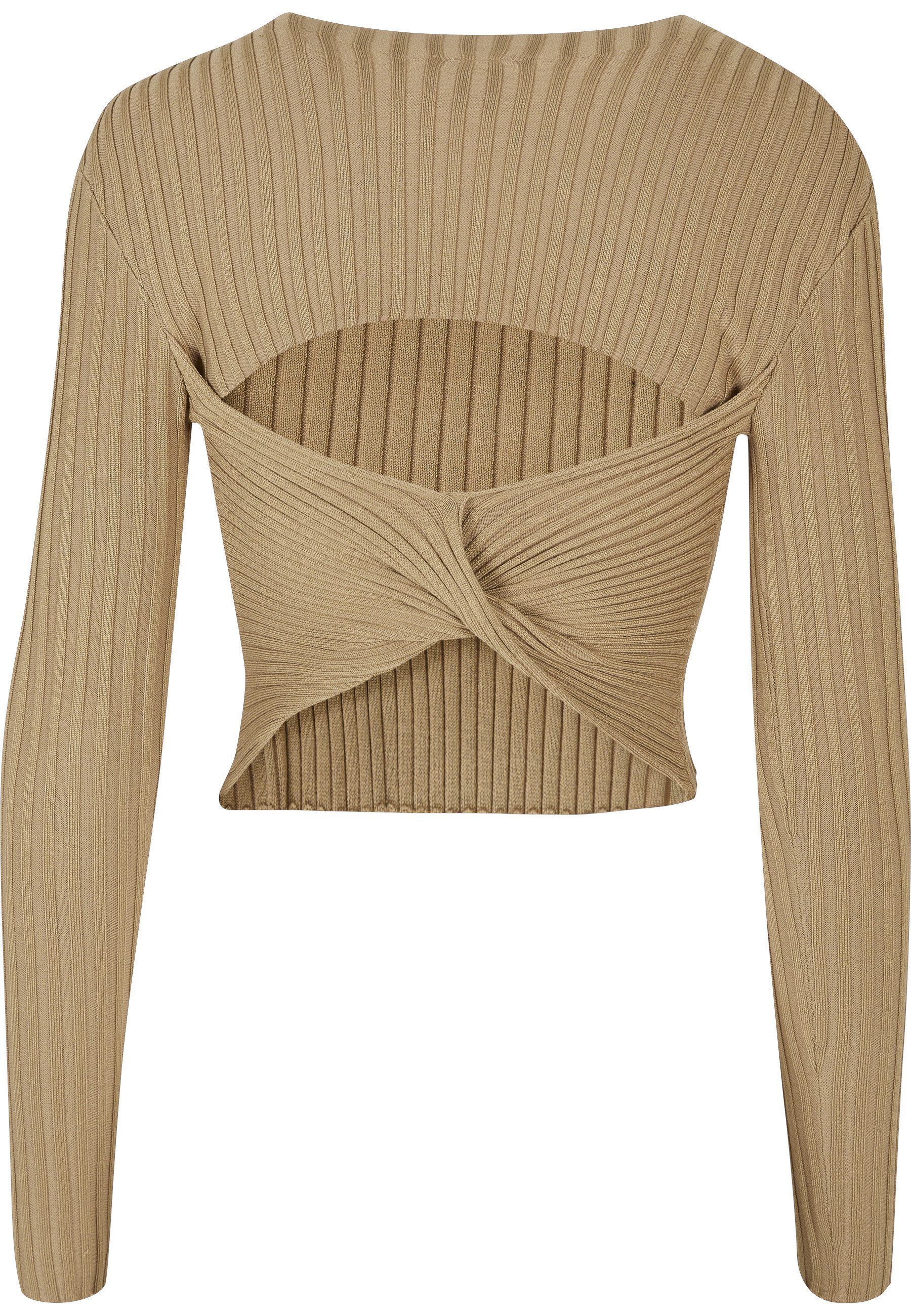 URBAN CLASSICS Sweater Urban Classics Damen Ladies Short Rib Knit Twisted Back Sweater (1-tlg)