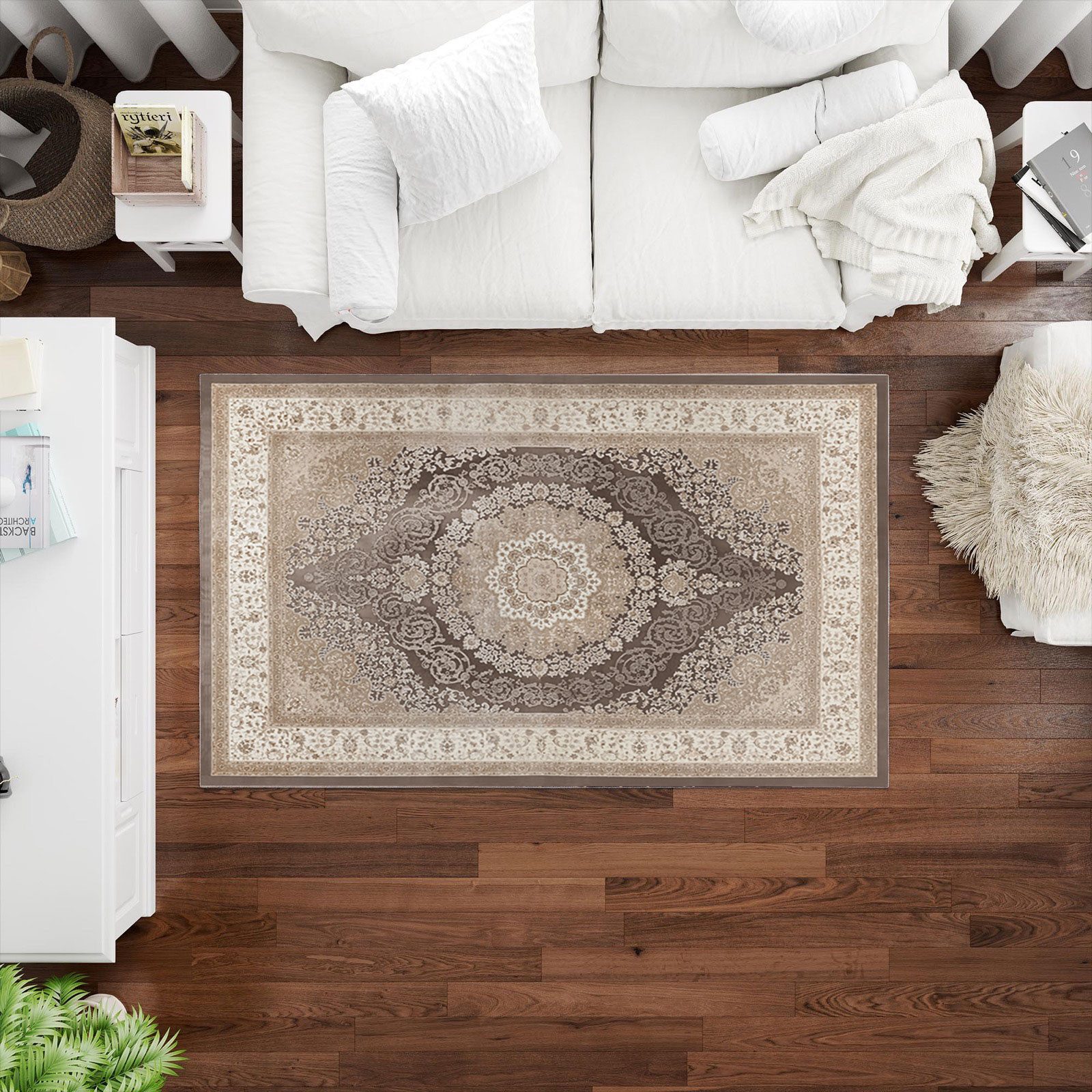 Jungengel Teppich Orientalisch Beige / Sand Teppichläufer Waschbar Läufer F günstig online kaufen