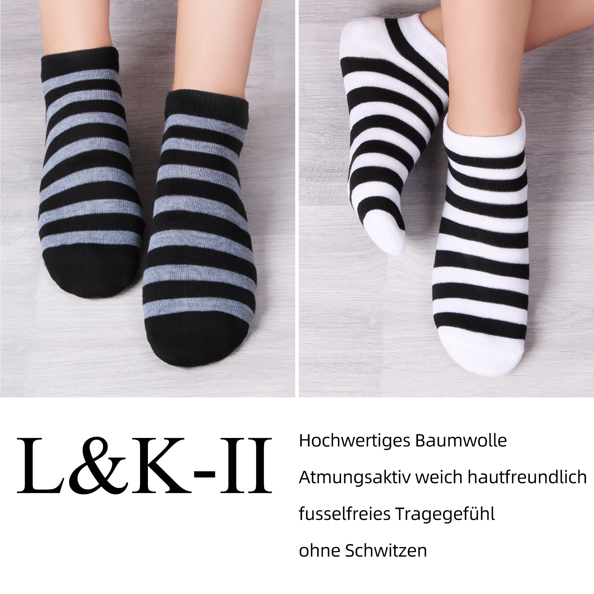 Libella Sneakersocken 92279-92276 (12er-Pack) 12 Paar Damen Sneaker Socken mit verschiendenen Motiven