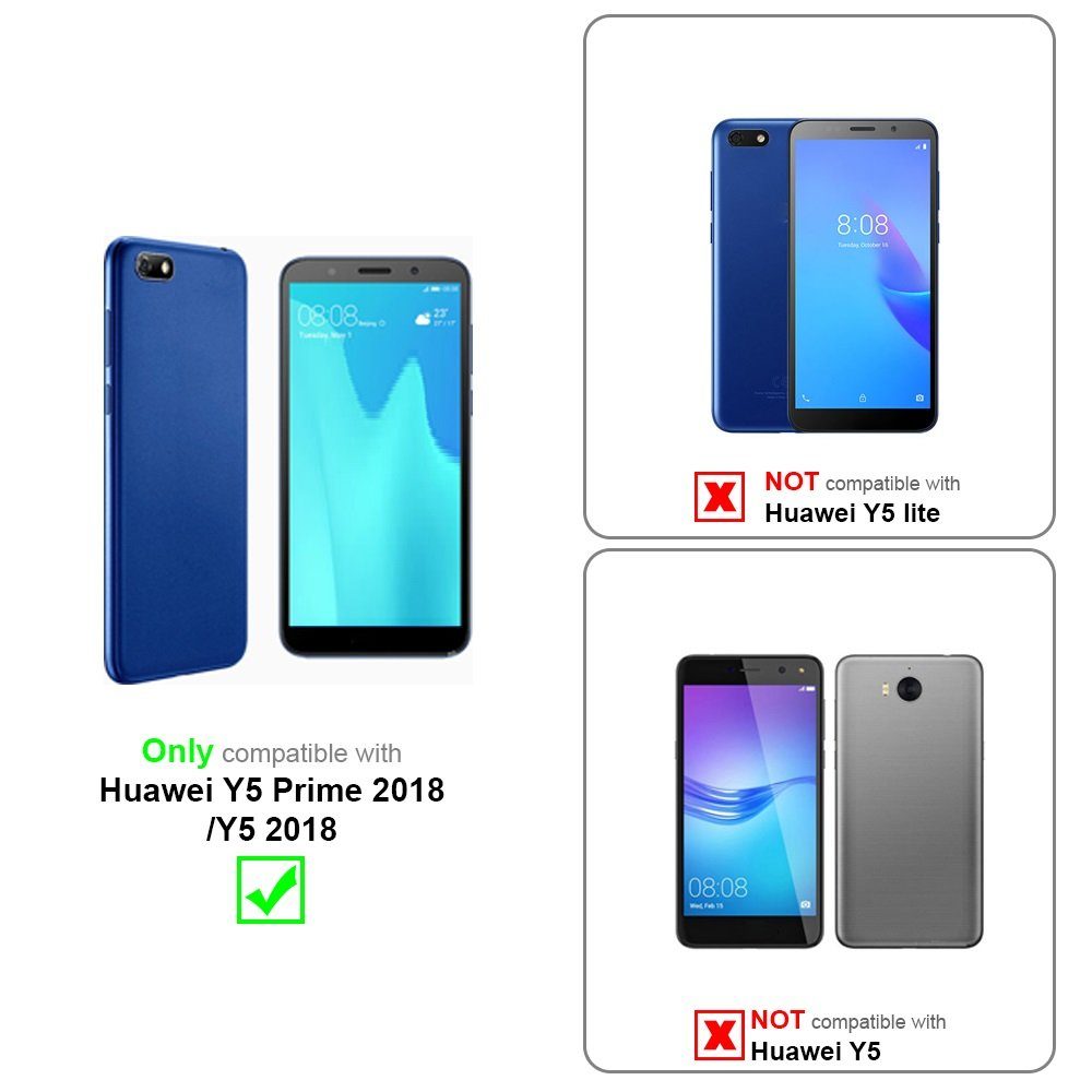 Cadorabo Handyhülle für Huawei Y5 PRIME 2018 / Y5 2018 Hülle Huawei Y5 PRIME 2018 / Y5 2018, Hülle Schutzhülle Blumen Flower mit Standfunktion Kartenfach Magnet