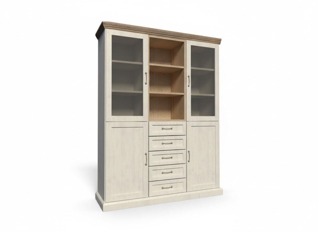 JVmoebel Vitrine Anrichte mit Schubladen und Stauraum Sofort (Vitrinenschrank) Hergestellt in Europa