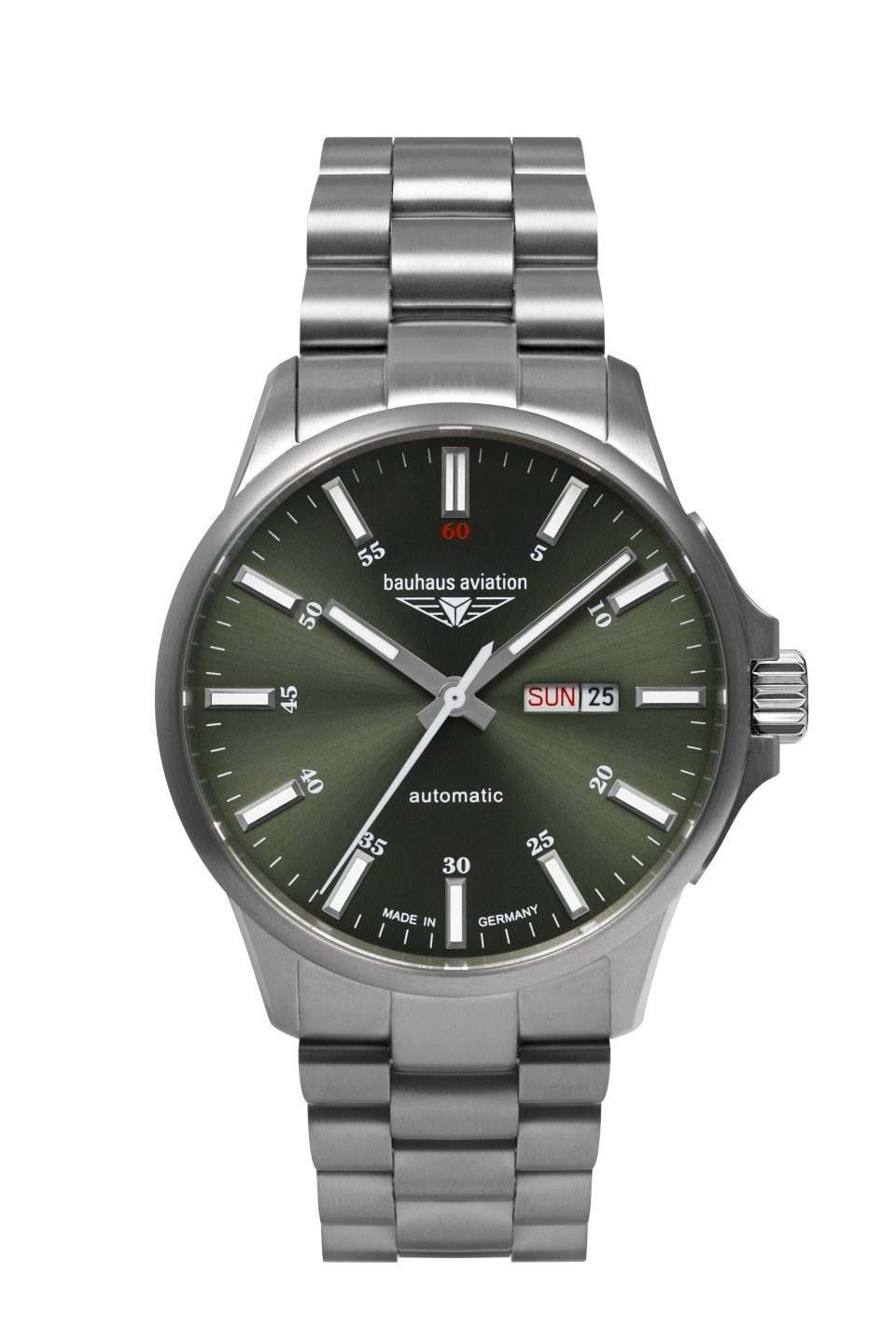 bauhaus Automatikuhr bauhaus aviation 2866M-4, Armbanduhr, Herrenuhr, Titan, Datum, Saphirglas, Made in Germany