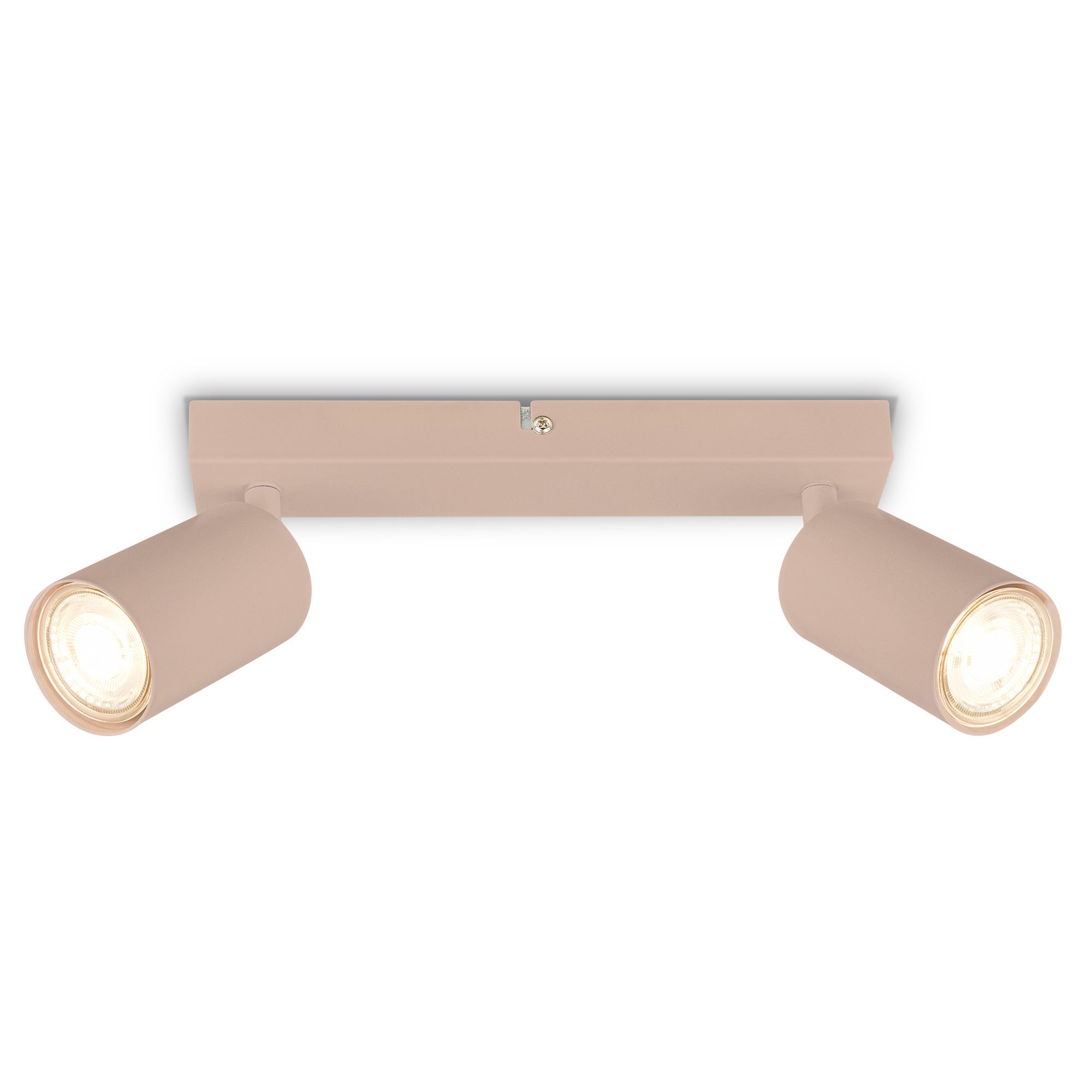 Briloner Leuchten Deckenleuchte LED Wandlampe Deckenlampe innen Schlafzimmer Wohnzimmer GU10, 2-flammig, ohne Leuchtmittel, Abhängig vom Leuchtmittel - Warmweiß / Neutralweiß / Kaltweiß, Wandlampe Innen 80 x 15,5 cm Silberfarbig max. 9W GU10 Kinderzimmer