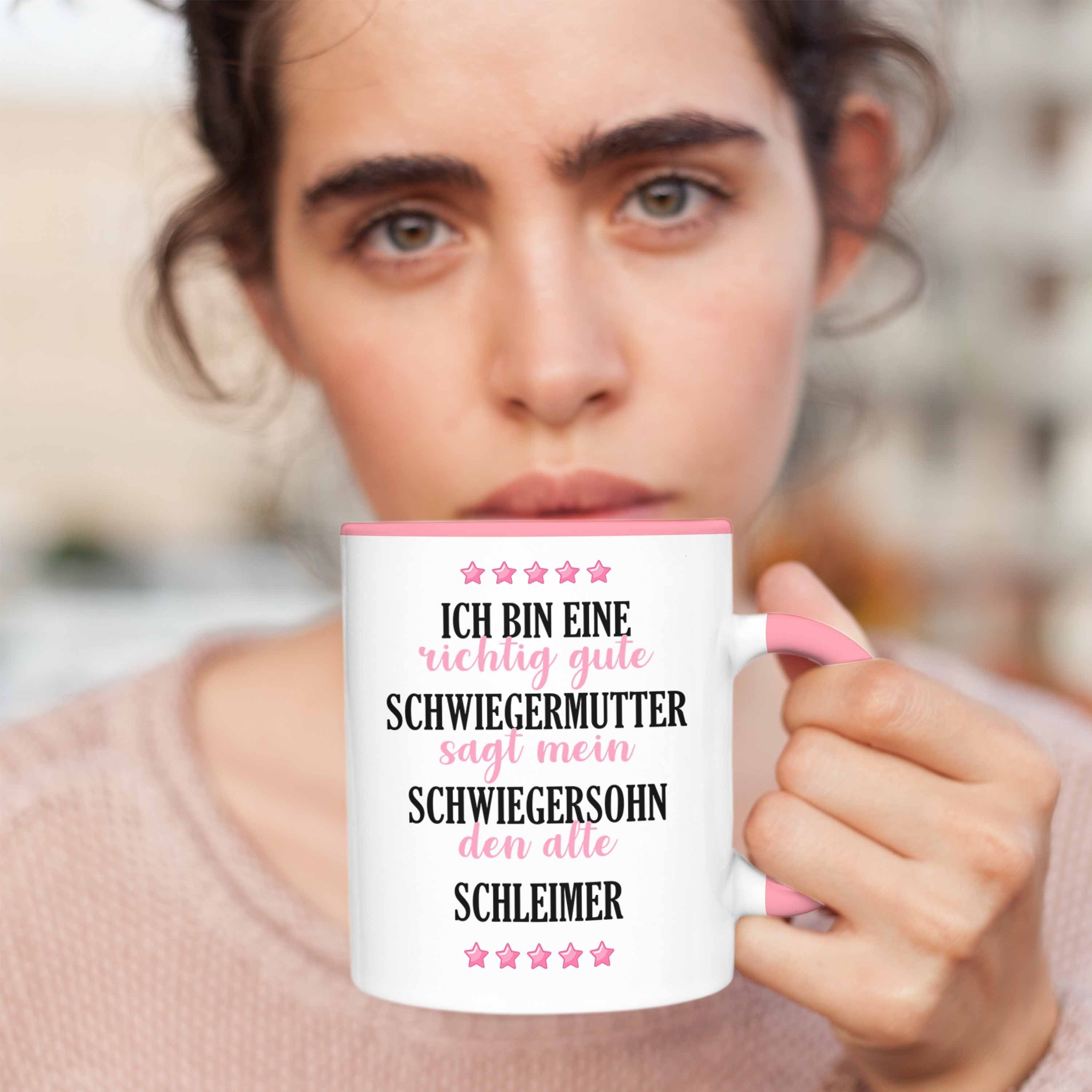 Geschenke für Schwiegermutter Schwiegermama Lustiger Trendation Rosa Spruch Geburtstag Tasse