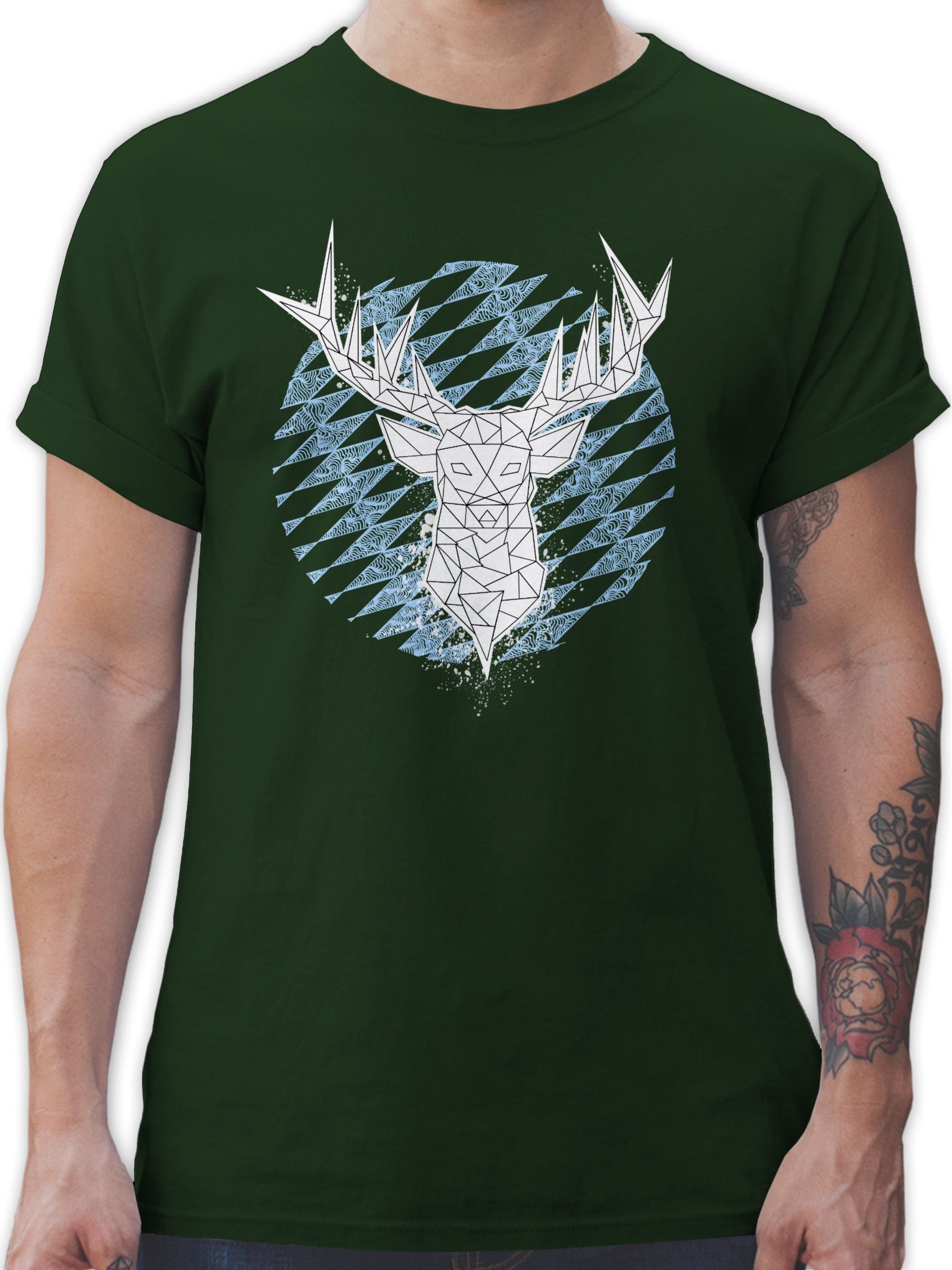 T-Shirt Hirsch Bayern Rauten