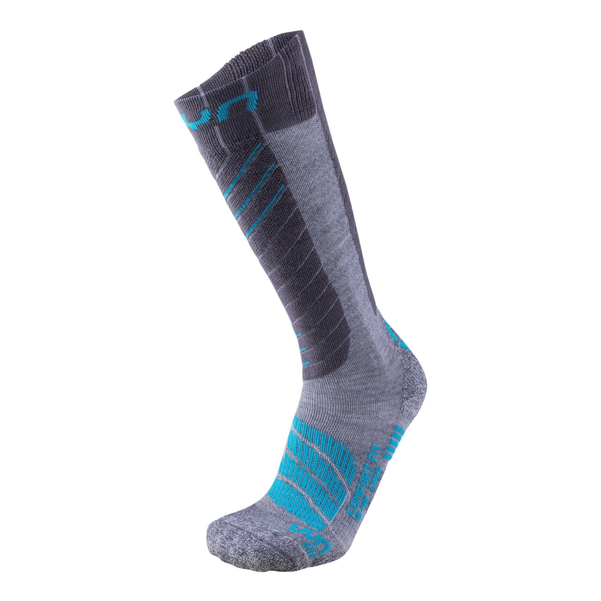 UYN Thermosocken Uyn W Ski Comfort Fit Socks Damen Grey - Turquoise