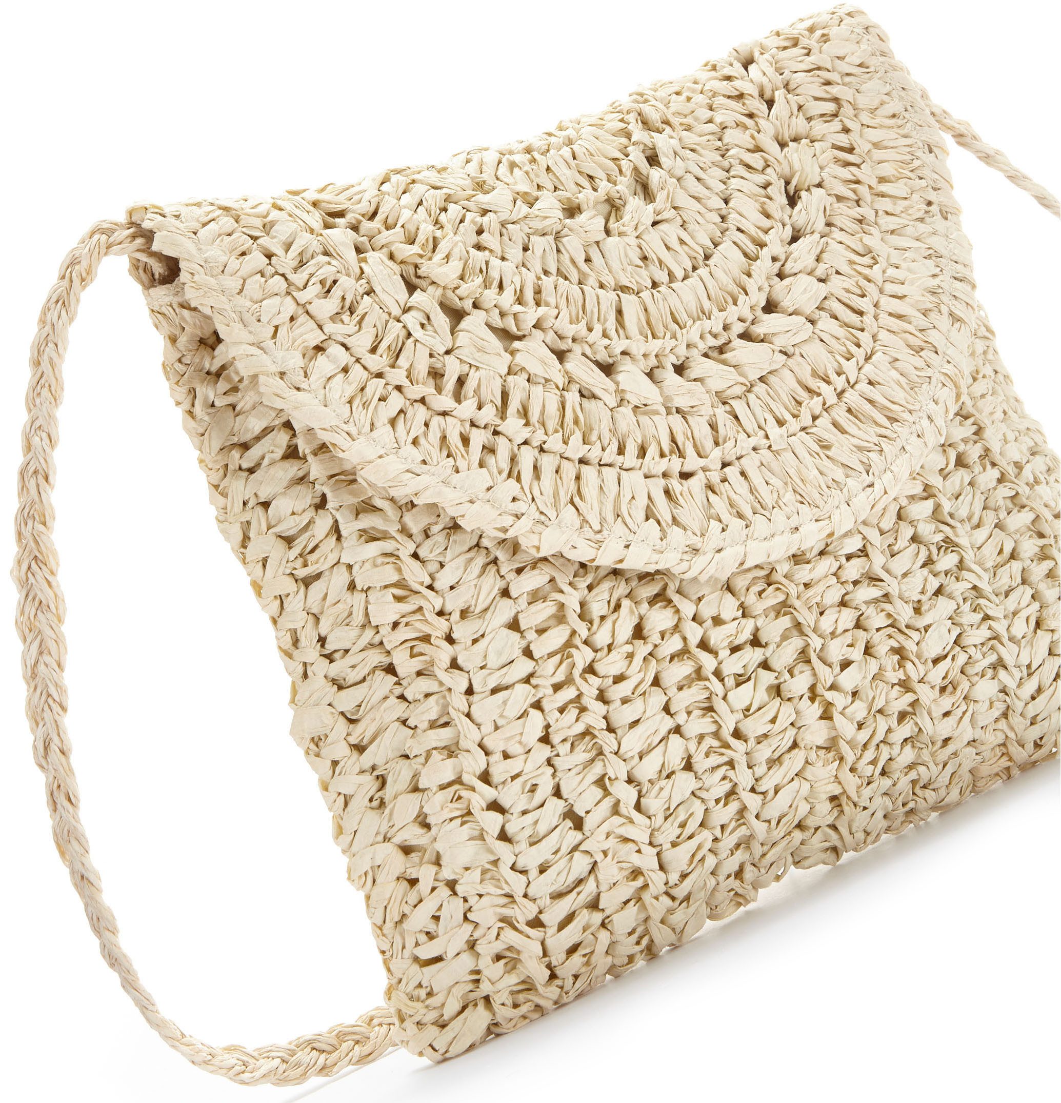 Vivance Umhängetasche Minibag, Strandtasche, Schultertasche, Crossbody Bag, Handtasche Damen zum Umhängen in modischer Bast-Optik