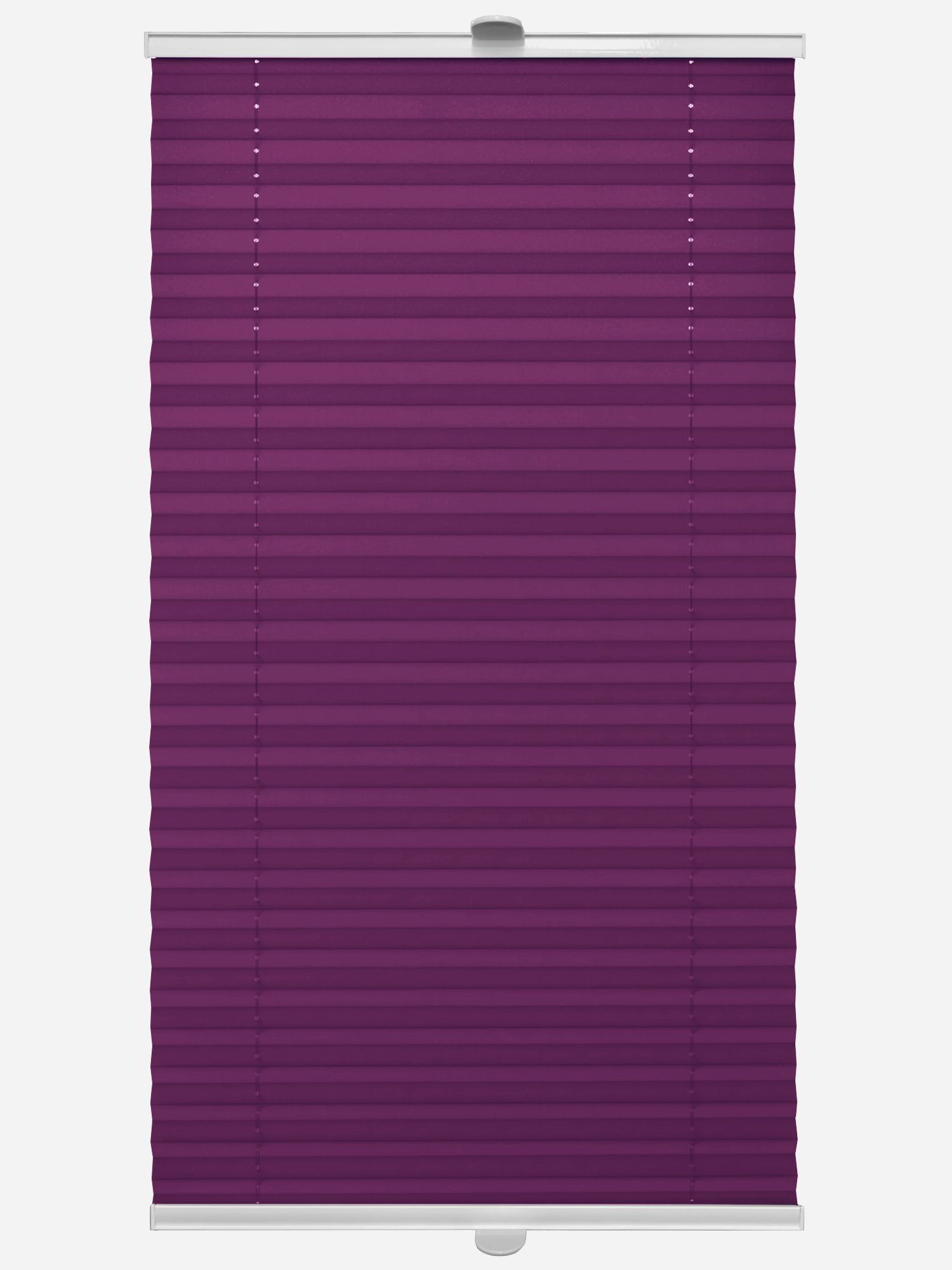Doppelrollo Plissee Klemm- Faltrollo Klemmfix Schraubmontage ohne Bohren Rikmani, oder Blickdicht Violett Jalousie