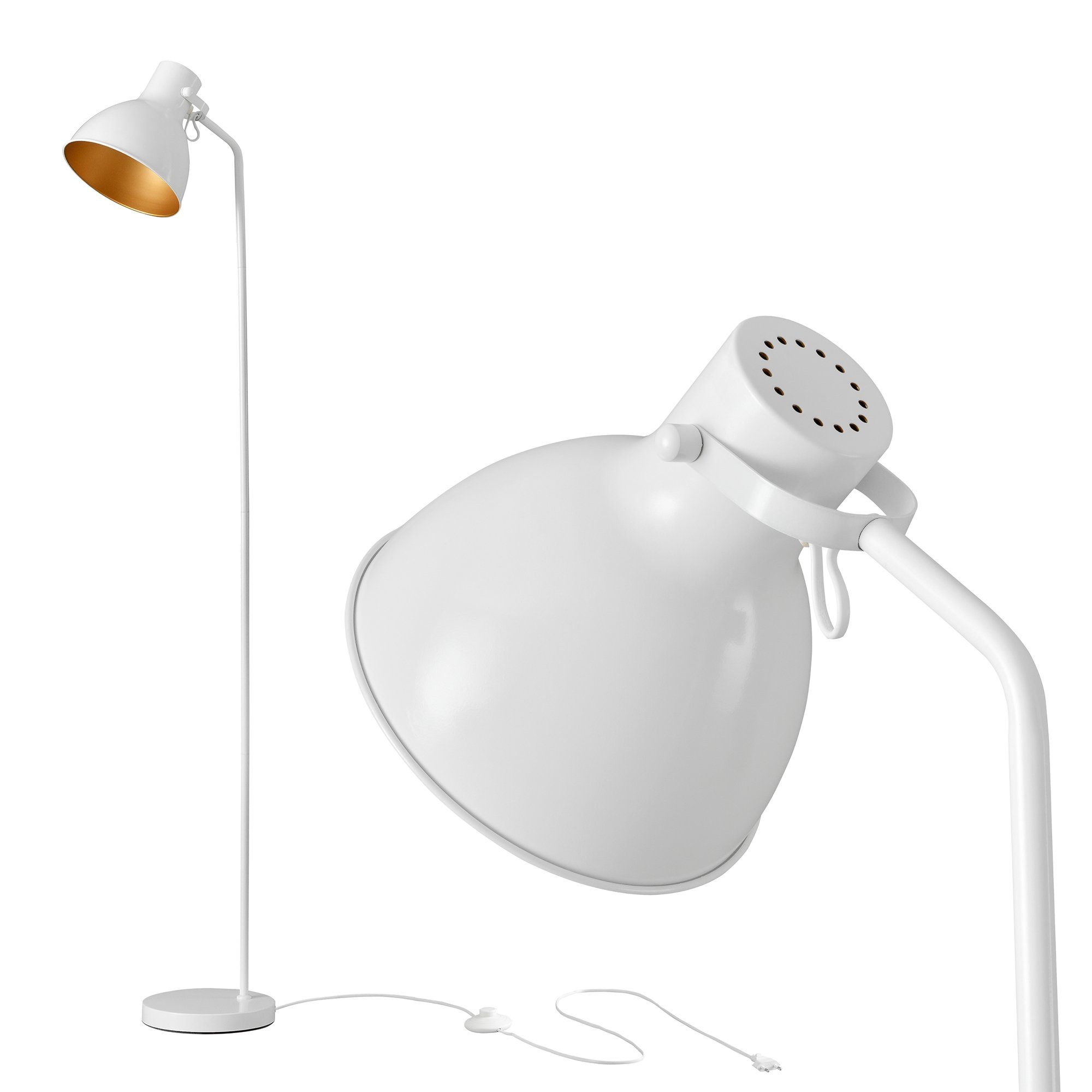 lux.pro Stehlampe, ohne Leuchtmittel, »Belfast« Metall Stehleuchte Hausleuchte verstellbare Weiß