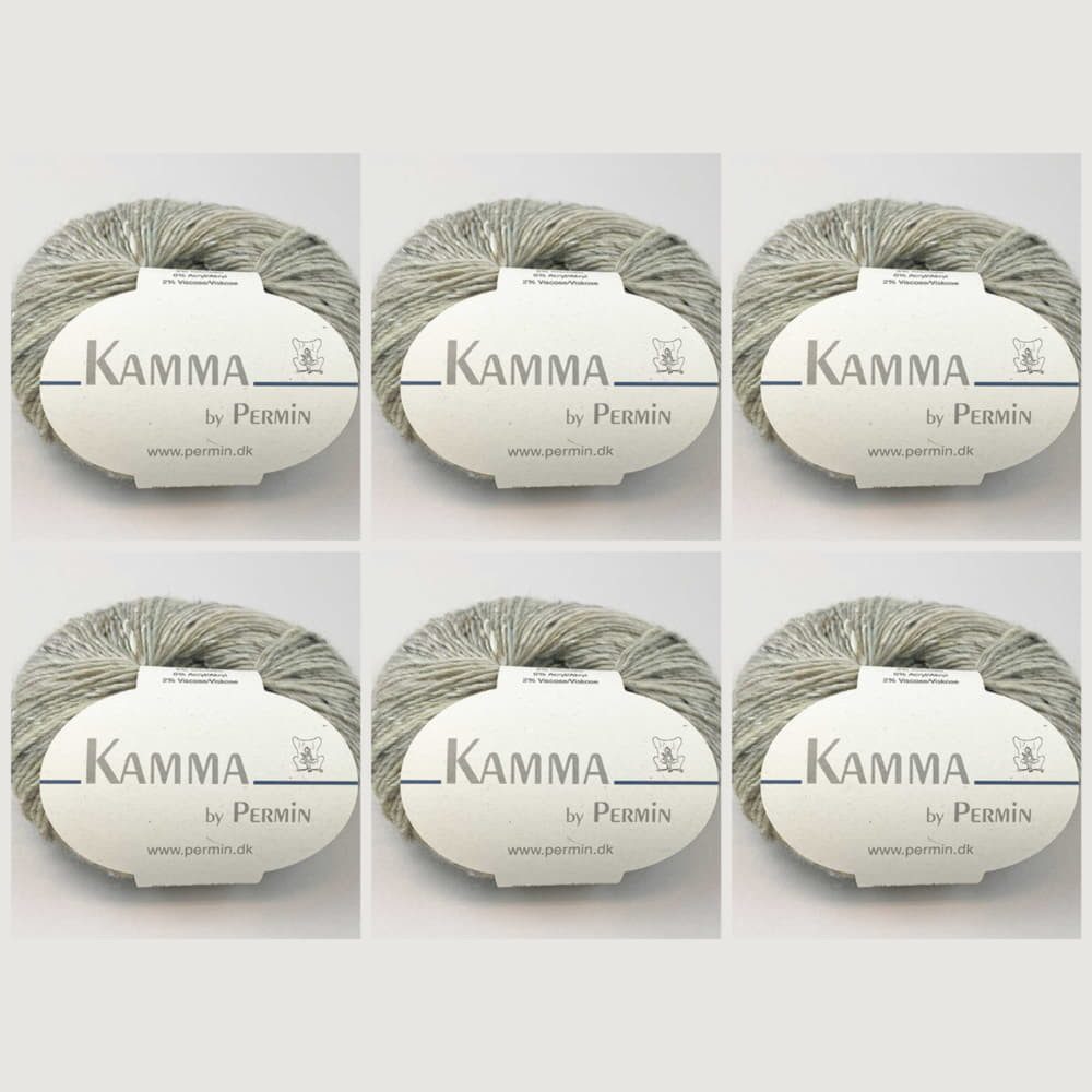 Permin 6x Kamma by Permin – Edles Garn mit Wolle, Alpaka, Seide & Tweed-Effek Häkelwolle, (embroidery kit by Marussia, 1-St., Hochwertiges Garn zum Stricken und Häkeln), Hochwertiges Garn zum Stricken und Häkeln