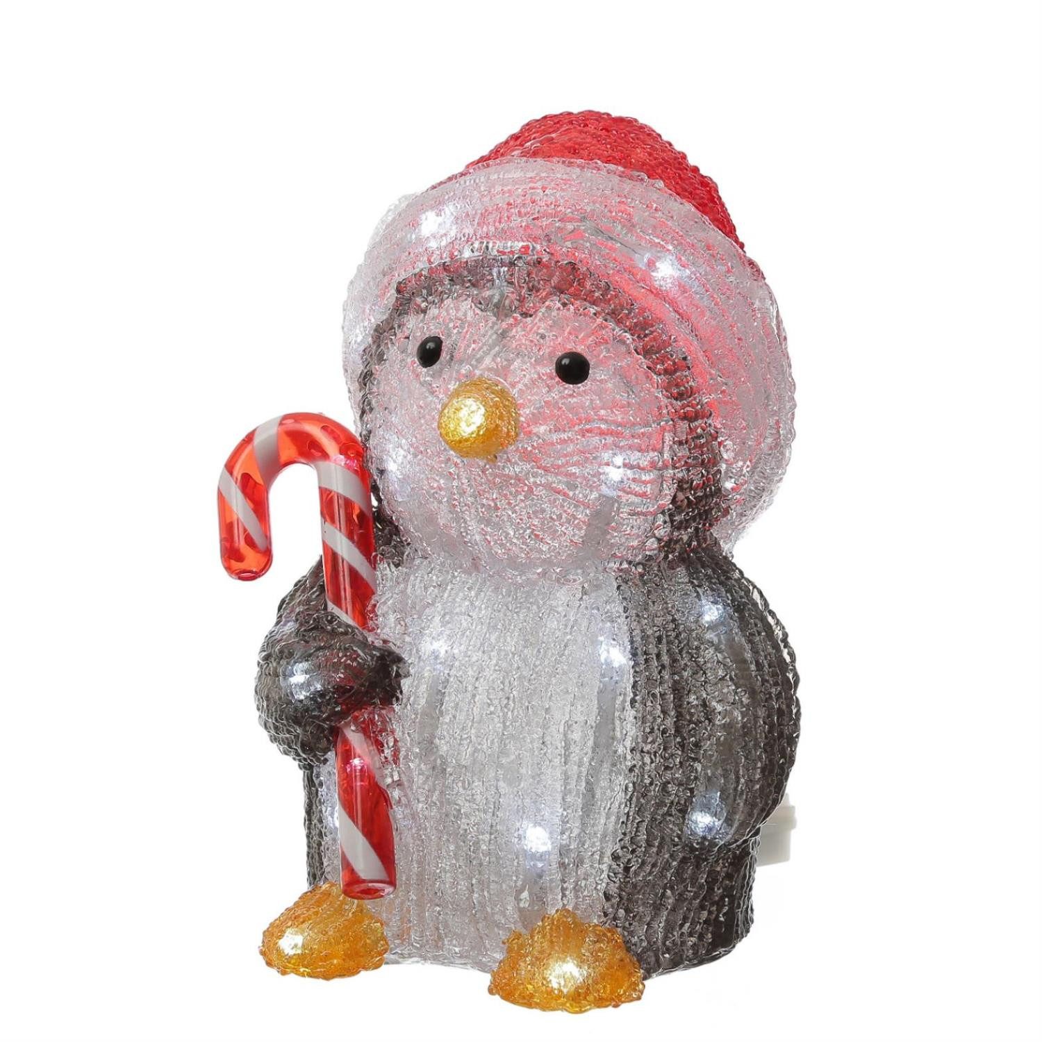 MARELIDA LED Dekofigur LED Pinguin mit Zuckerstange Acrylfigur Außen Weihna günstig online kaufen