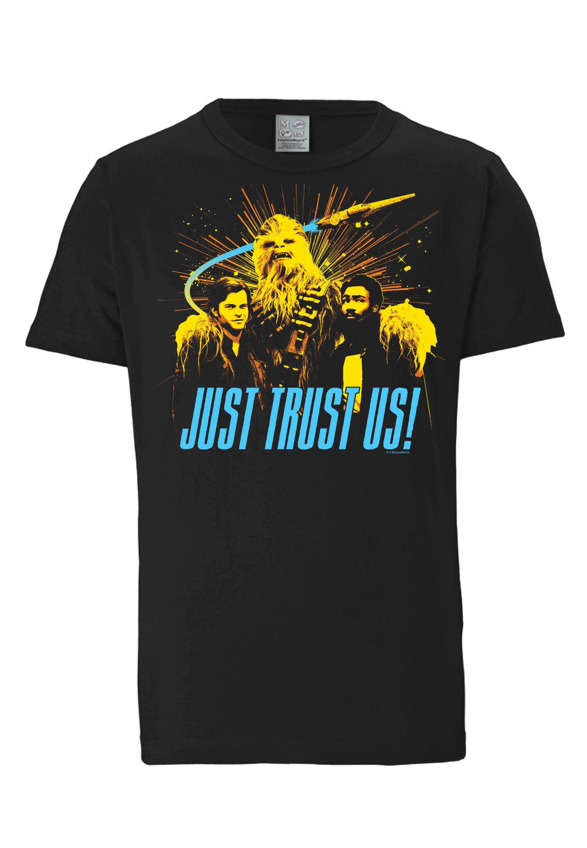 LOGOSHIRT T-Shirt Star Wars tollem Us! Trust - Star mit Wars-Print Just