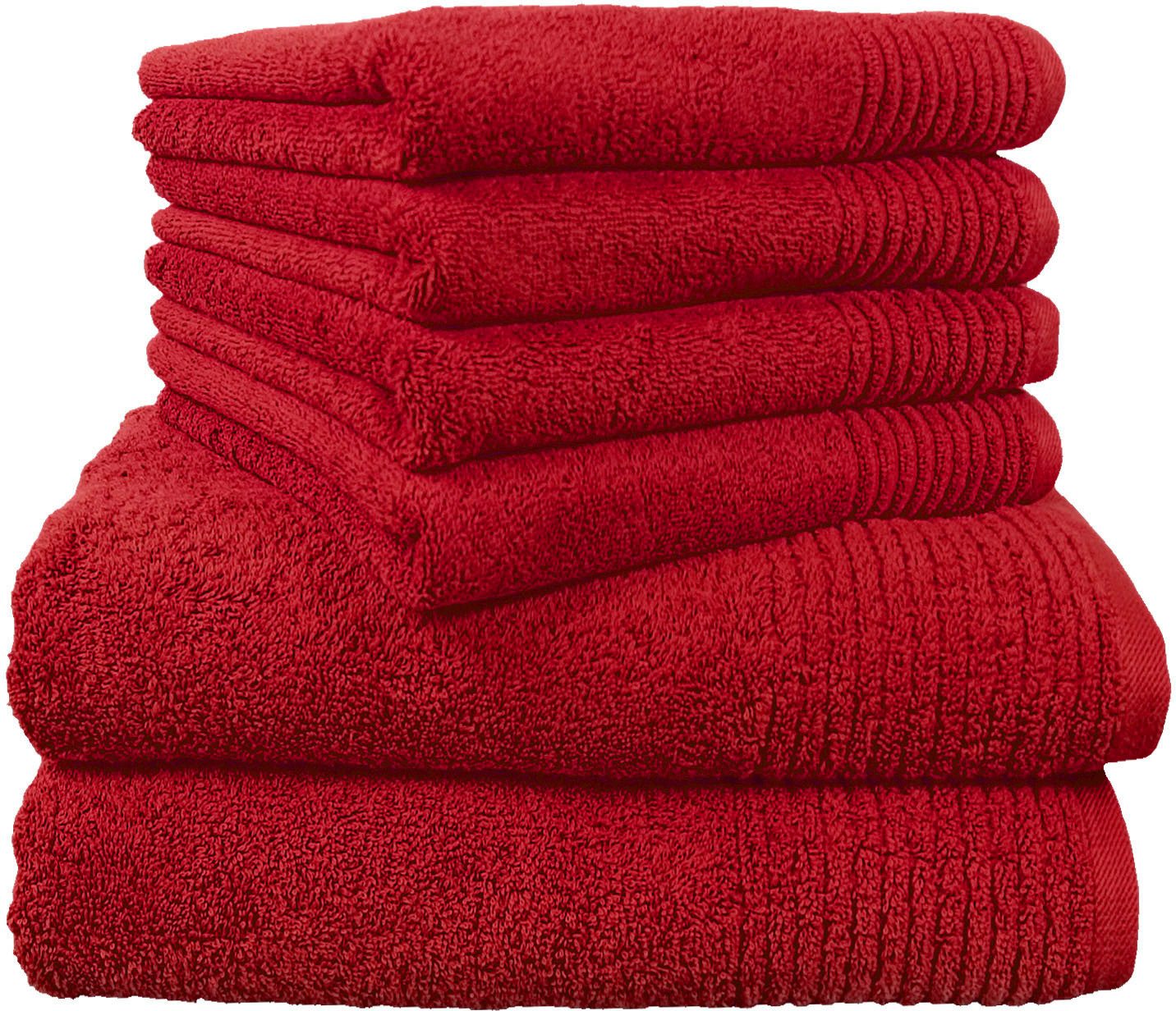 Dyckhoff Handtuch Set Brillant, Walkfrottee (Set, 6-St), mit Streifenbordür günstig online kaufen