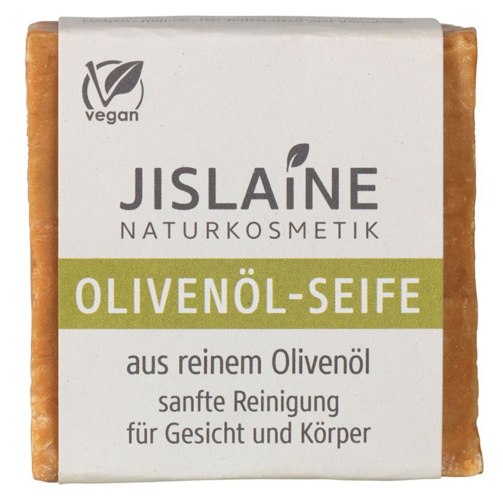 Jislaine Feste Duschseife Olivenöl-Seife, Olivgrün, 200 g