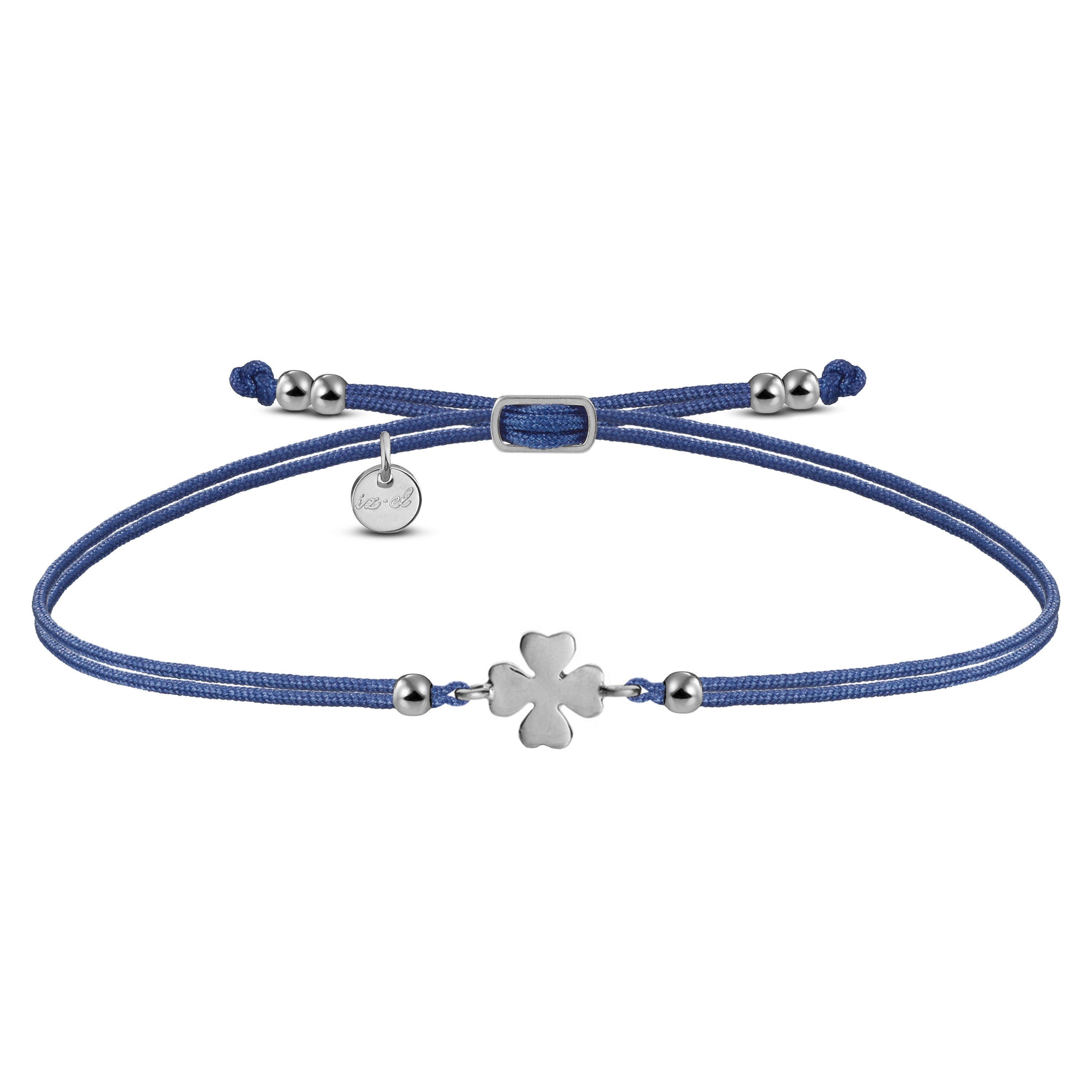 925 - Armband iz-el Sterling Silber Armband Einschulung, Kleeblatt Kinderarmband Silber Kleeblatt