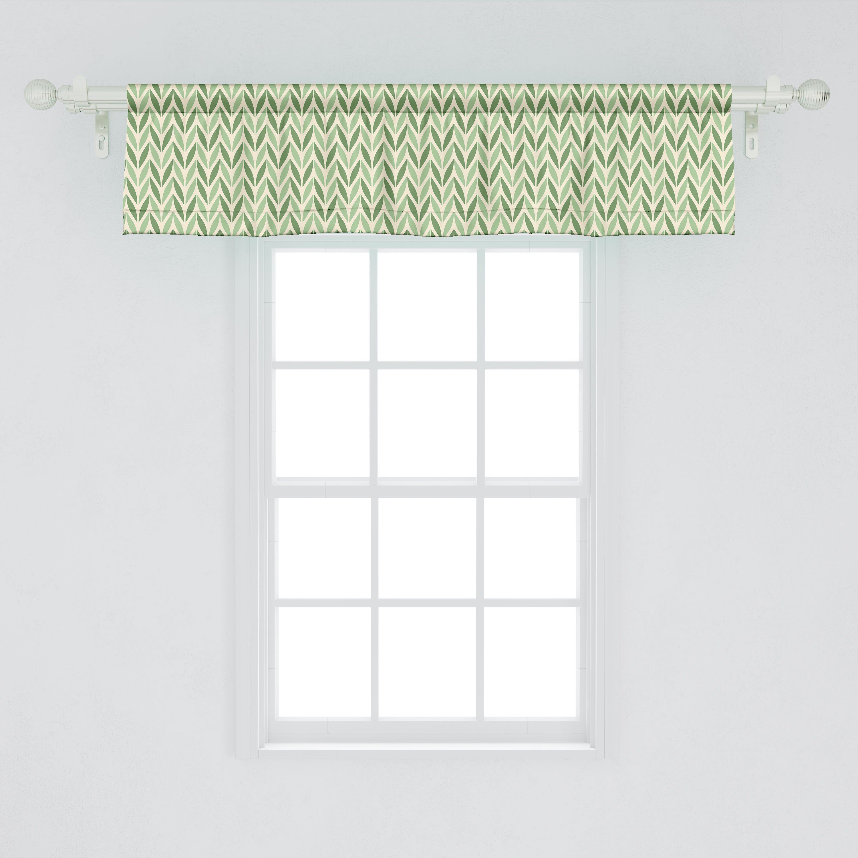 Botanisch Stangentasche, Dekor Scheibengardine Vorhang Grün Schlafzimmer symmetrische Küche für mit Abakuhaus, Microfaser, Volant
