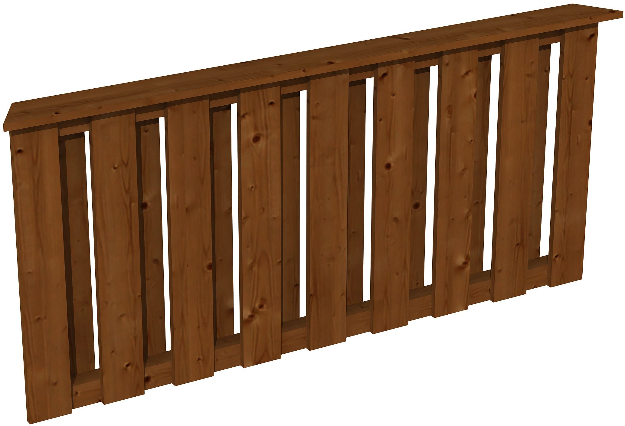 Skanholz Brüstungsgeländer Deckelschalung, 150 cm Länge, 84 cm Höhe