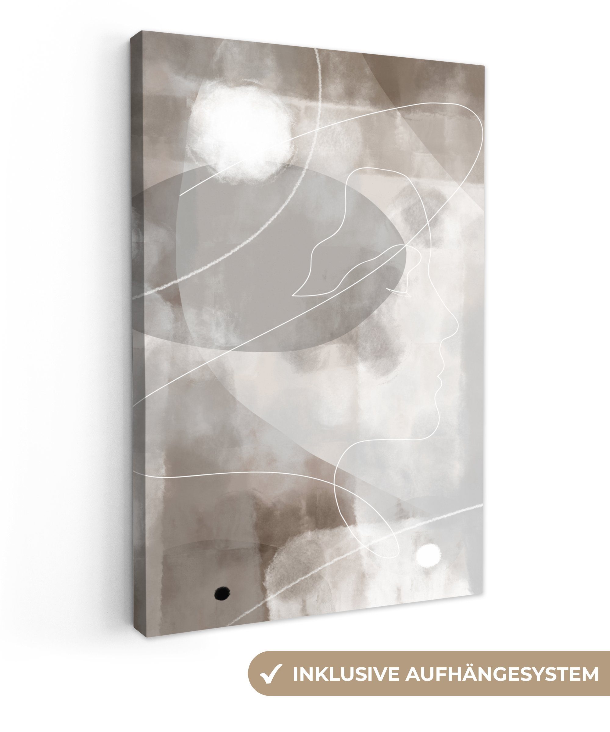 OneMillionCanvasses® Leinwandbild Farbe - Grau - Strichzeichnung - Abstrakt günstig online kaufen