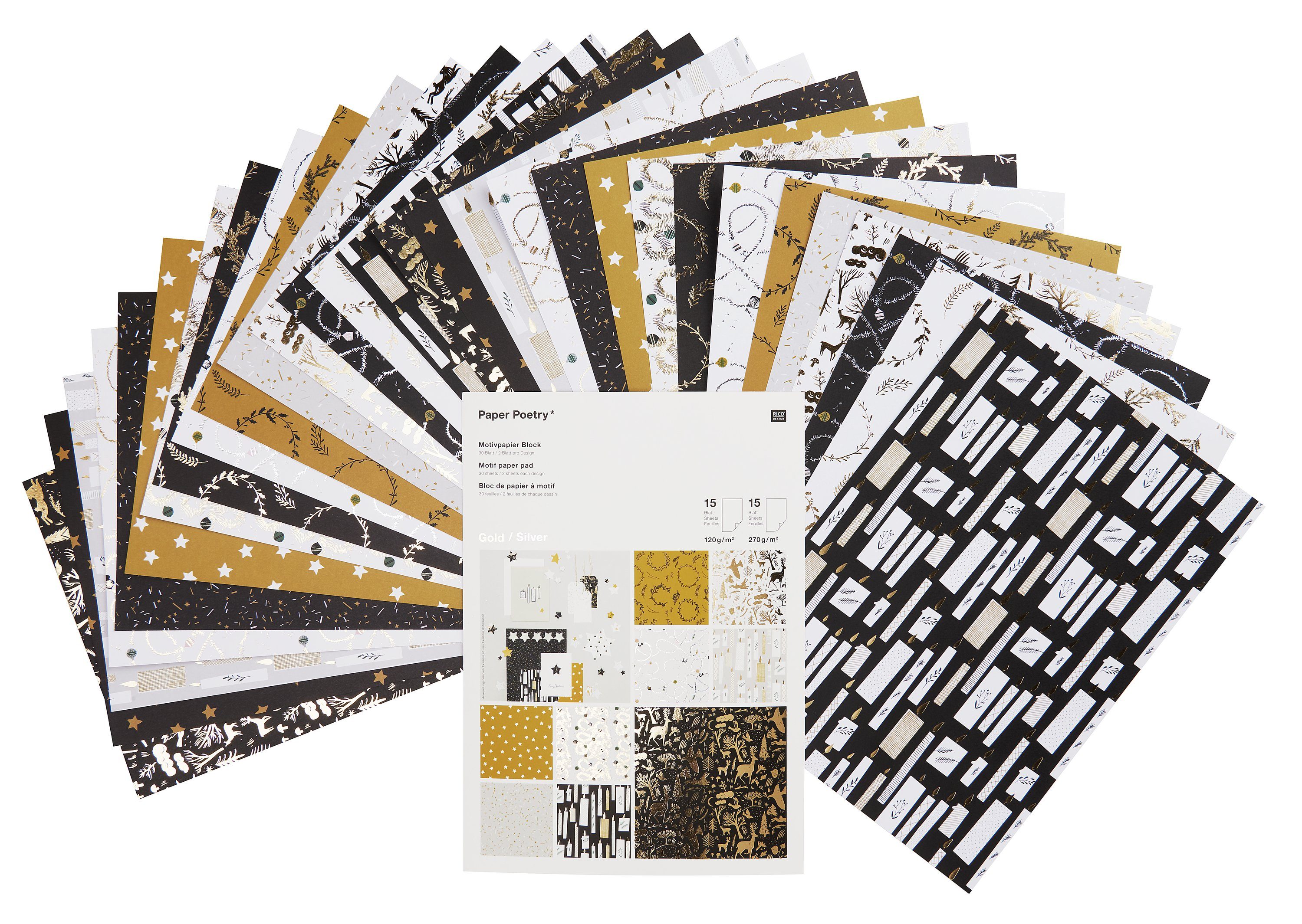 Rico Design Motivpapier Nostalgic Christmas, 30 Blatt