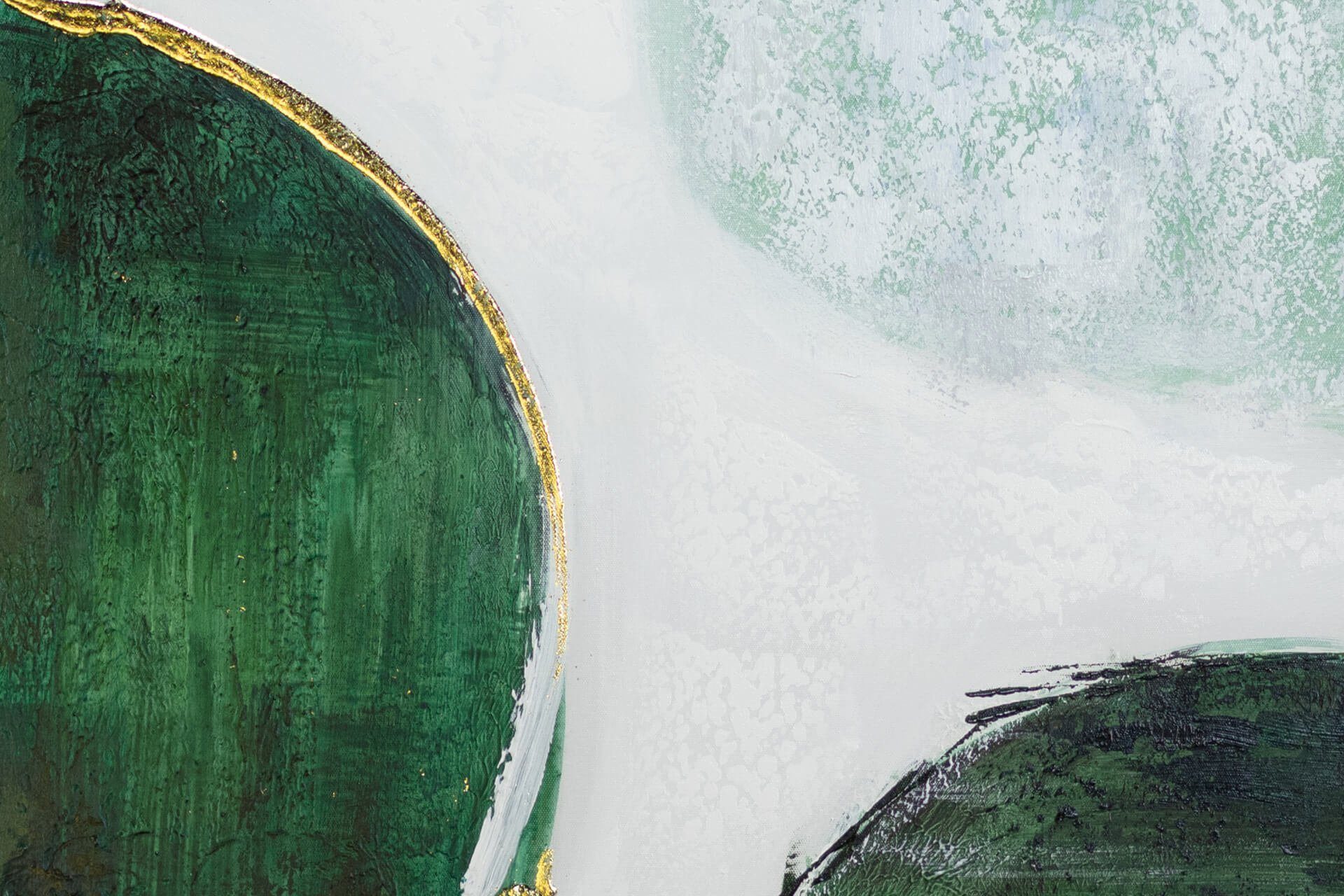 cm, Wohnzimmer HANDGEMALT Leinwandbild Gemälde Wandbild Green KUNSTLOFT 60x90 Continents 100%