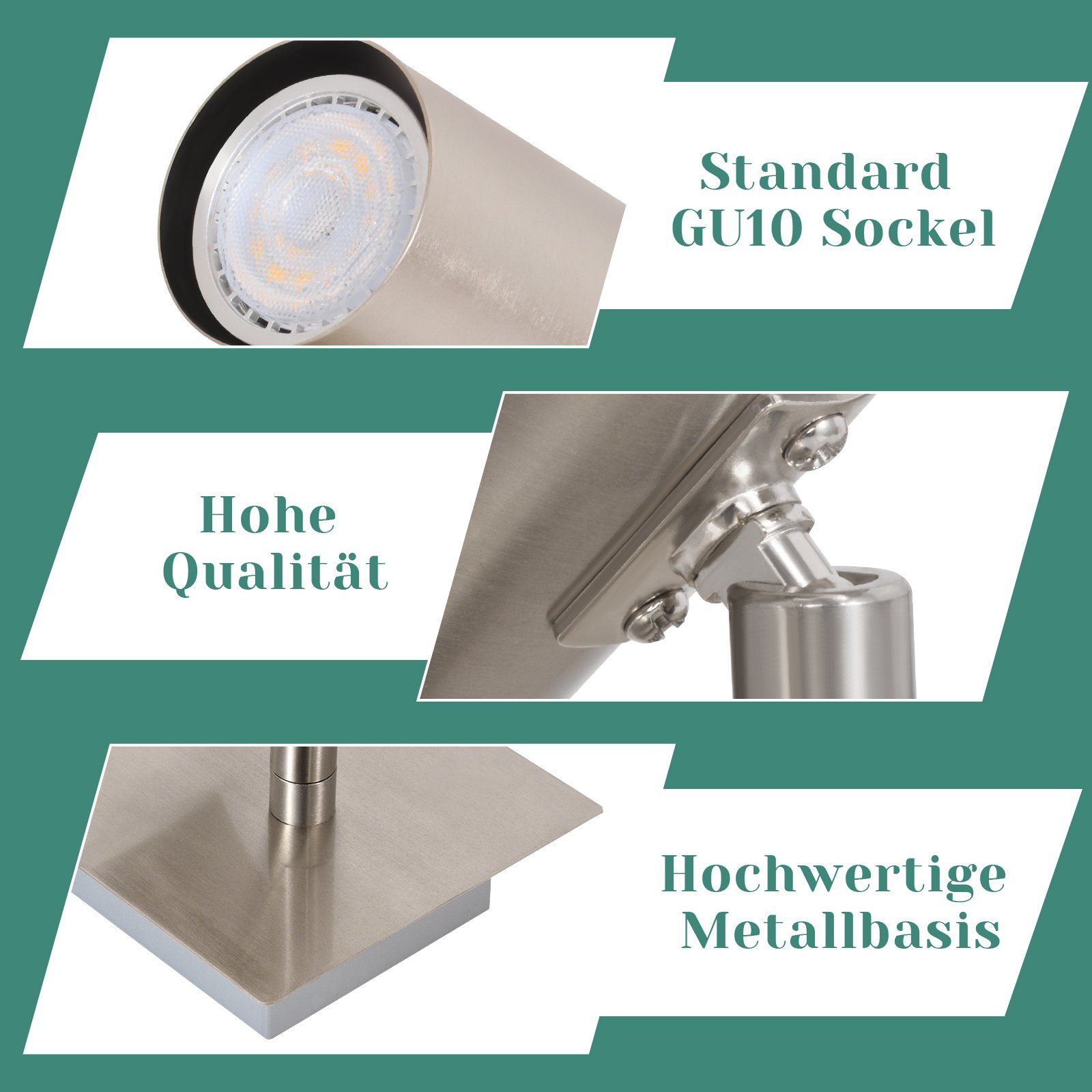 Nettlife LED Deckenstrahler Deckenleuchte GU10- LED Deckenlampe, Schwenkbar 330°, Verwenkbar 90°, ohne Leuchtmittel, für Schlafzimmer Wohnzimmer Kinderzimmer Küche Flur