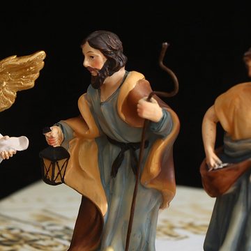 Fanci Home Krippenfigur Weihnachtskrippe W5 ca. 10cm groß Weihnachtsdeko Krippenzubehör (11 St., 11er Set), Handbemalte Krippenfiguren heilige Familie Advent Dekoration