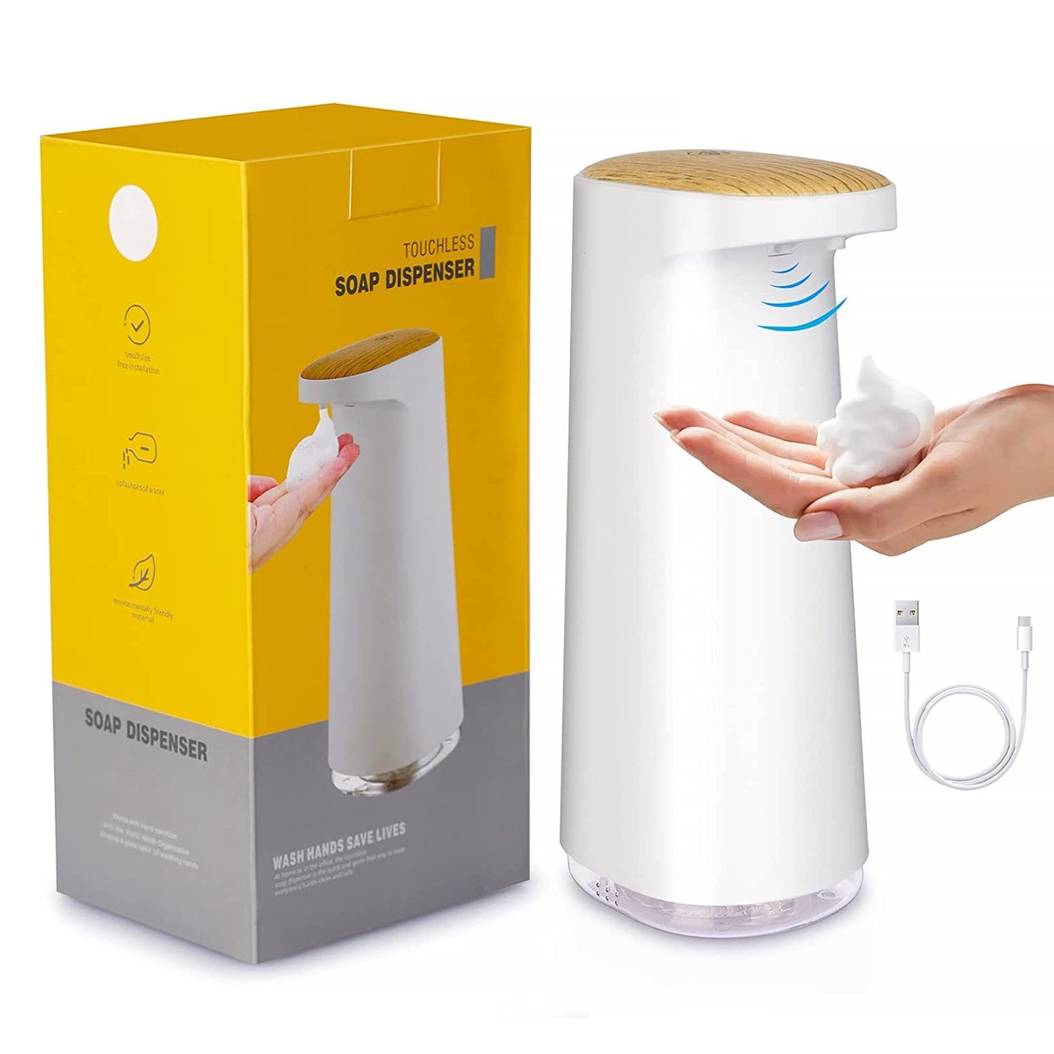Seifenspender No-Touch Schaumseifenspender Elektrisch,450ml Große Kapazität