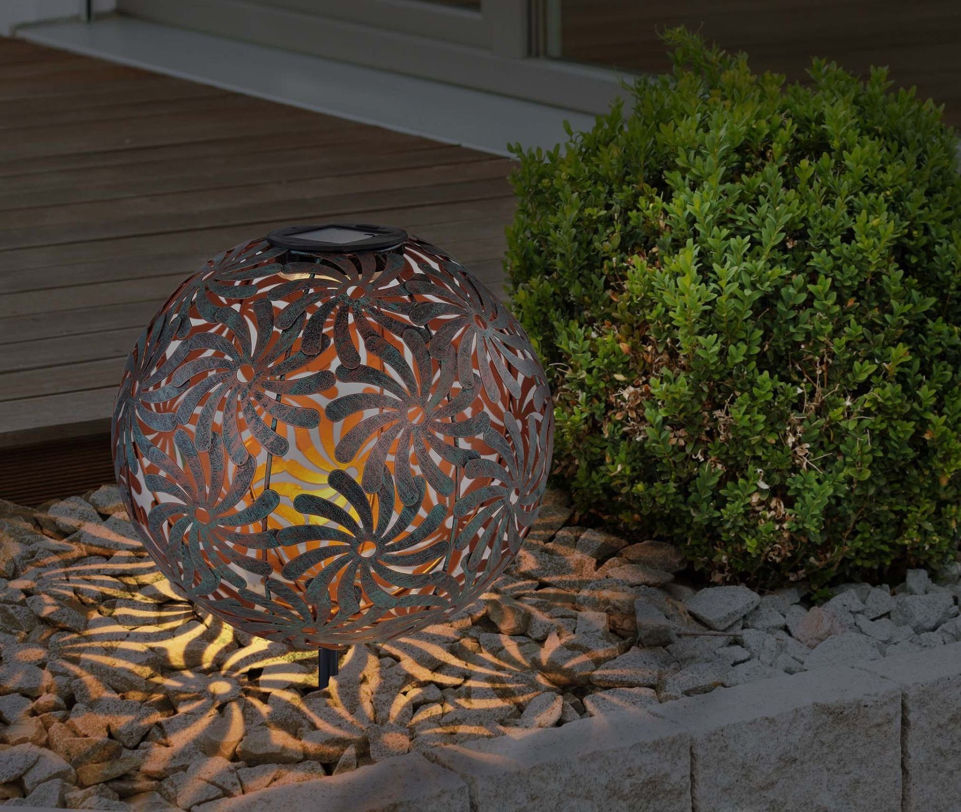 GLOBO LEUCHTEN LED Solarleuchte »GLOBO Solarleuchte Garten Kugel 26 cm