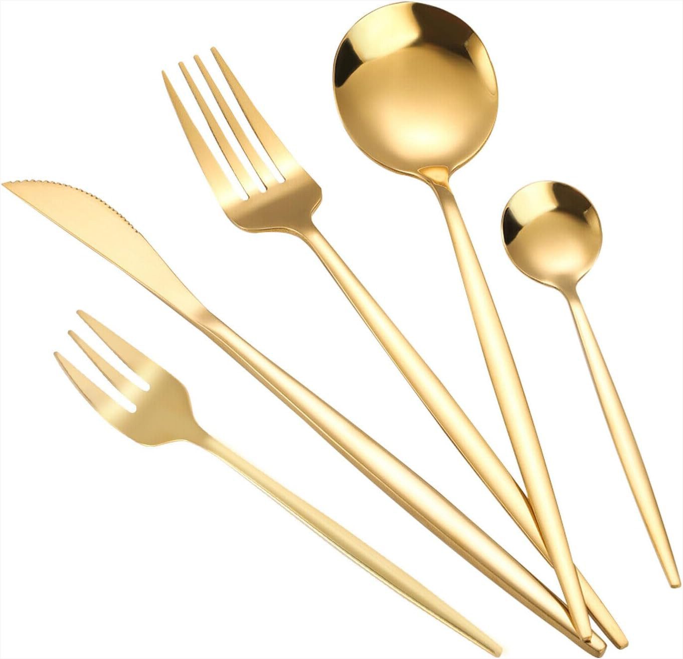 KingLux Besteck-Set 60Teiliges Essbesteck Tafelbesteck Set glänzend Spülmaschinenfest (60-tlg), 12 Personen, Edelstahl